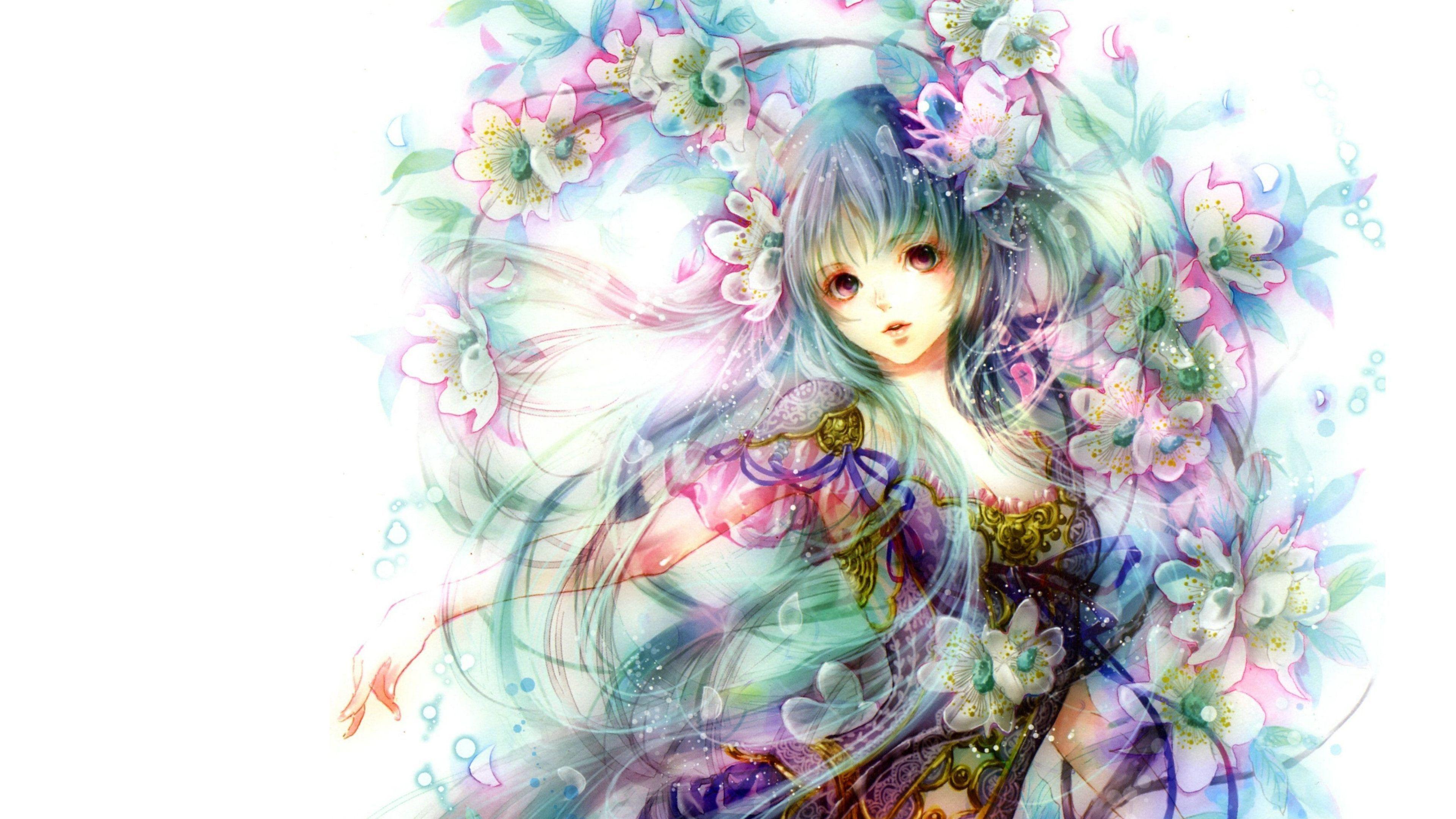 Hình nền máy tính để bàn 3840x2160 Anime Flower