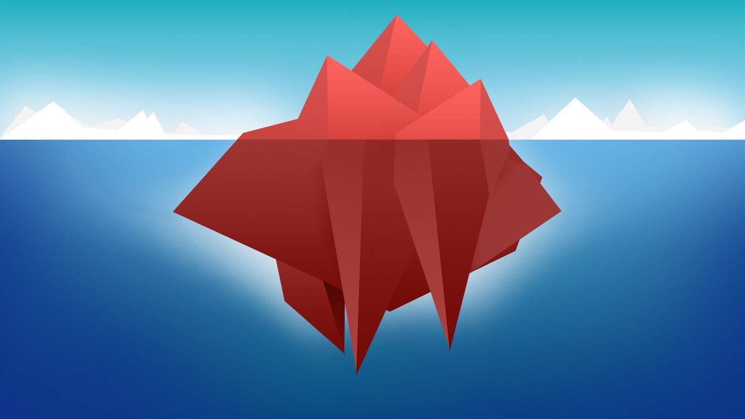 1536x864 Red Minimal Iceberg 1536 x 864 HDTV Wallpaper