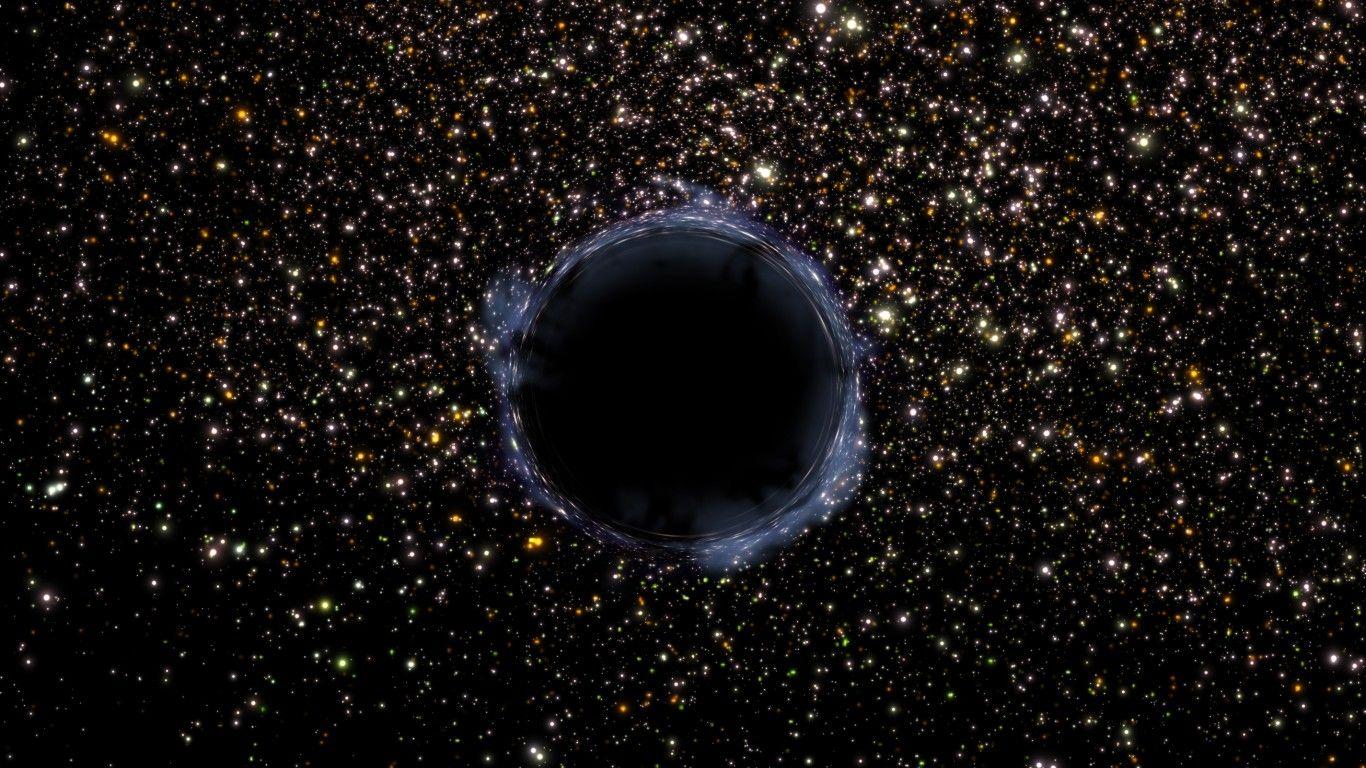 1366x768 Black Hole Wallpaper