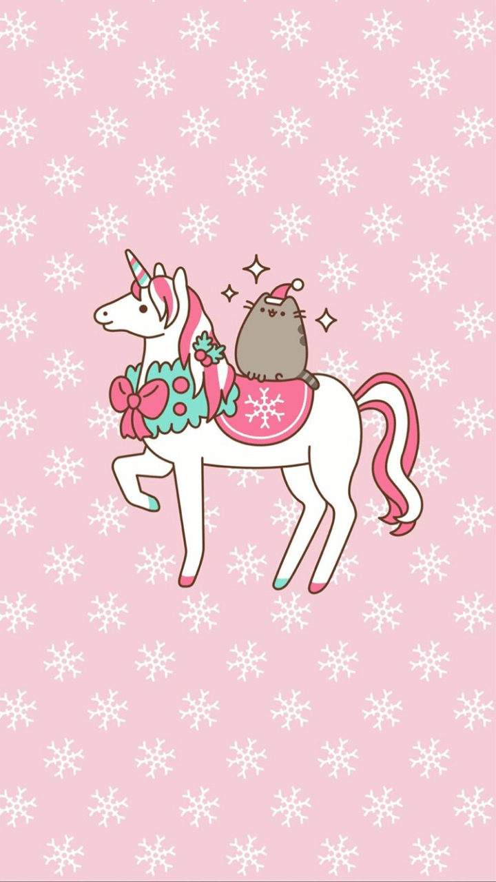 720x1280 Pusheen Cat Wallpaper Christmas