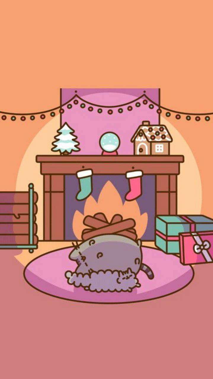 719x1280 Pusheen Holiday wallpaper