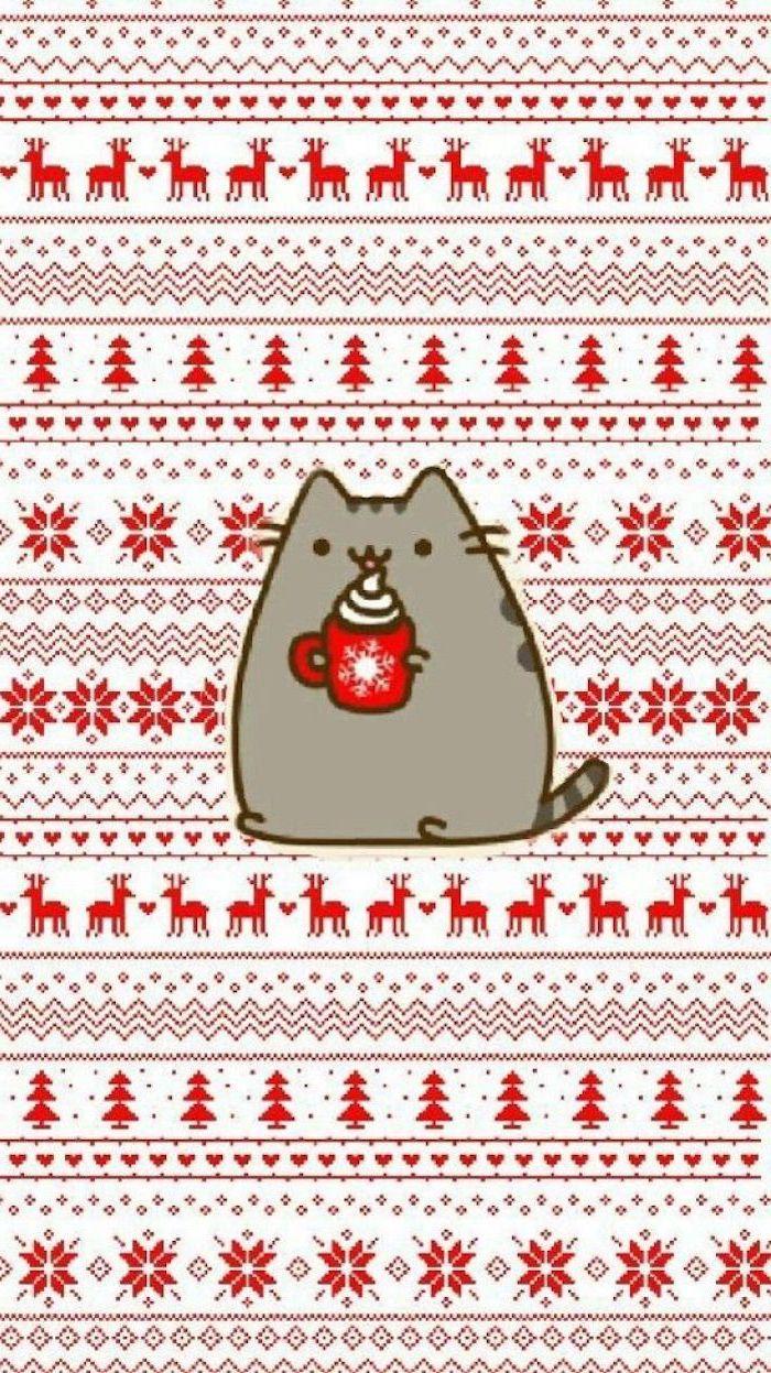 700x1247 Pusheen Cat Wallpaper Christmas
