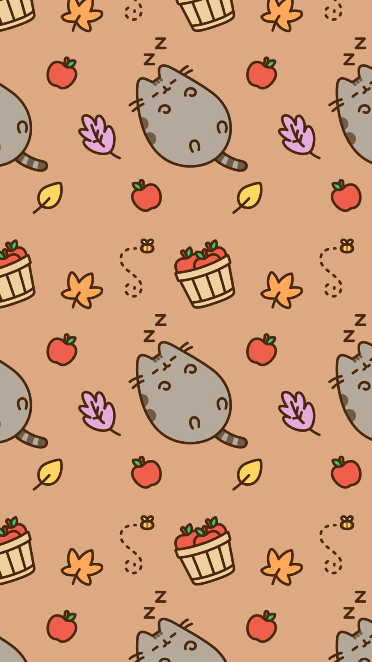 1242x2208 Autumn Pusheen Wallpaper