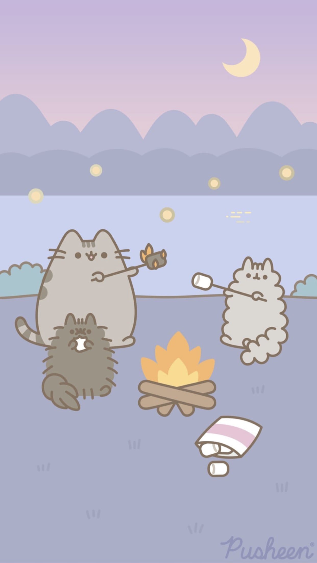 1242x2208 Pusheen Autumn Wallpaper