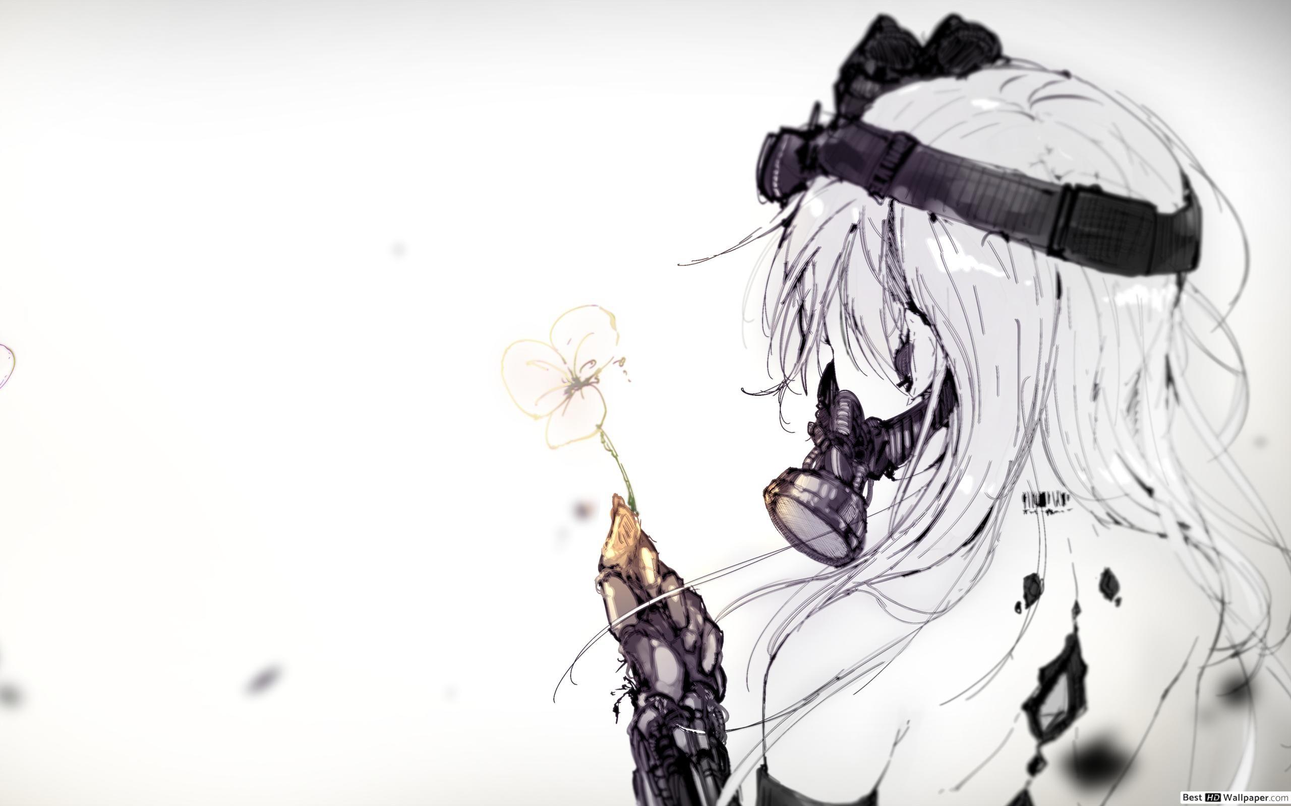 2560x1600 Anime girl with a mask HD wallpaper download