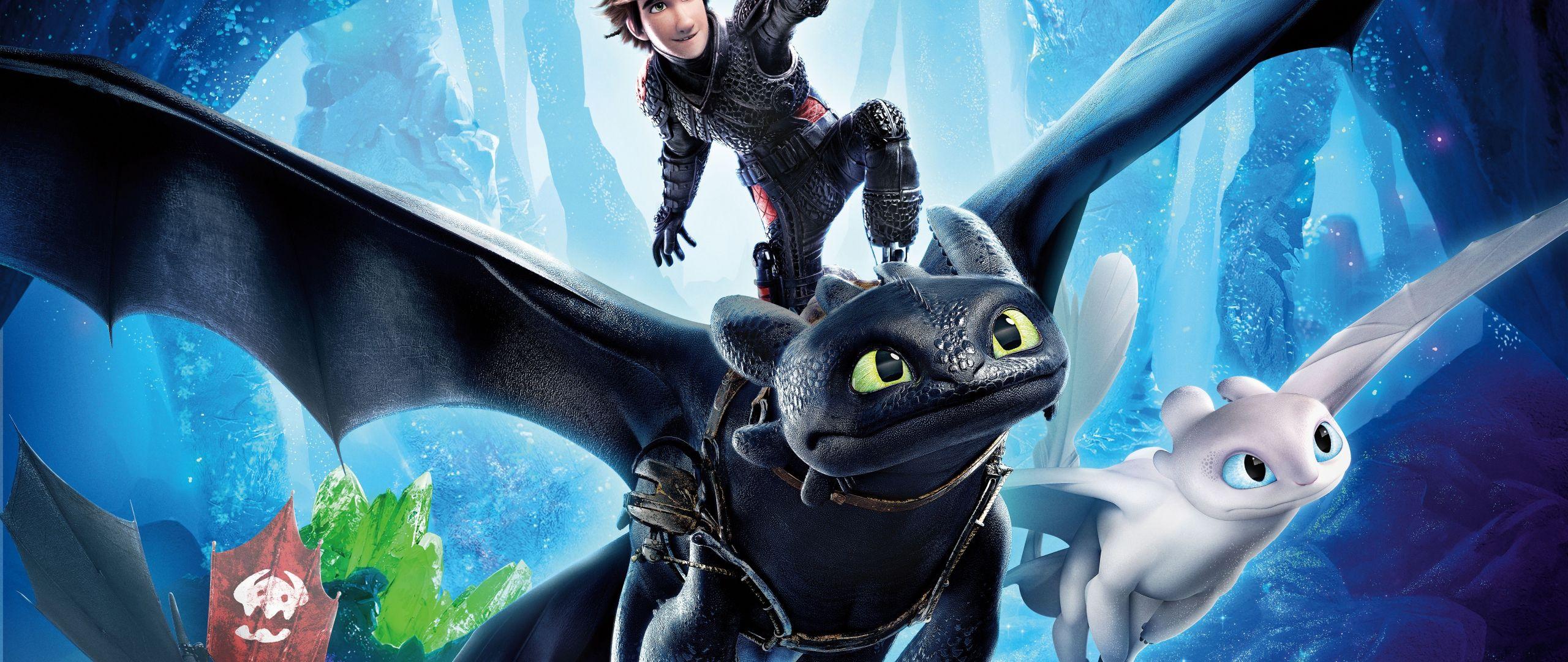 2560x1080 Download 2560x1080 wallpaper how to train your dragon: the hidden world, hiccup, toothless, dragon ride, dual wide, widescreen, 2560x1080 HD image, background, 14820