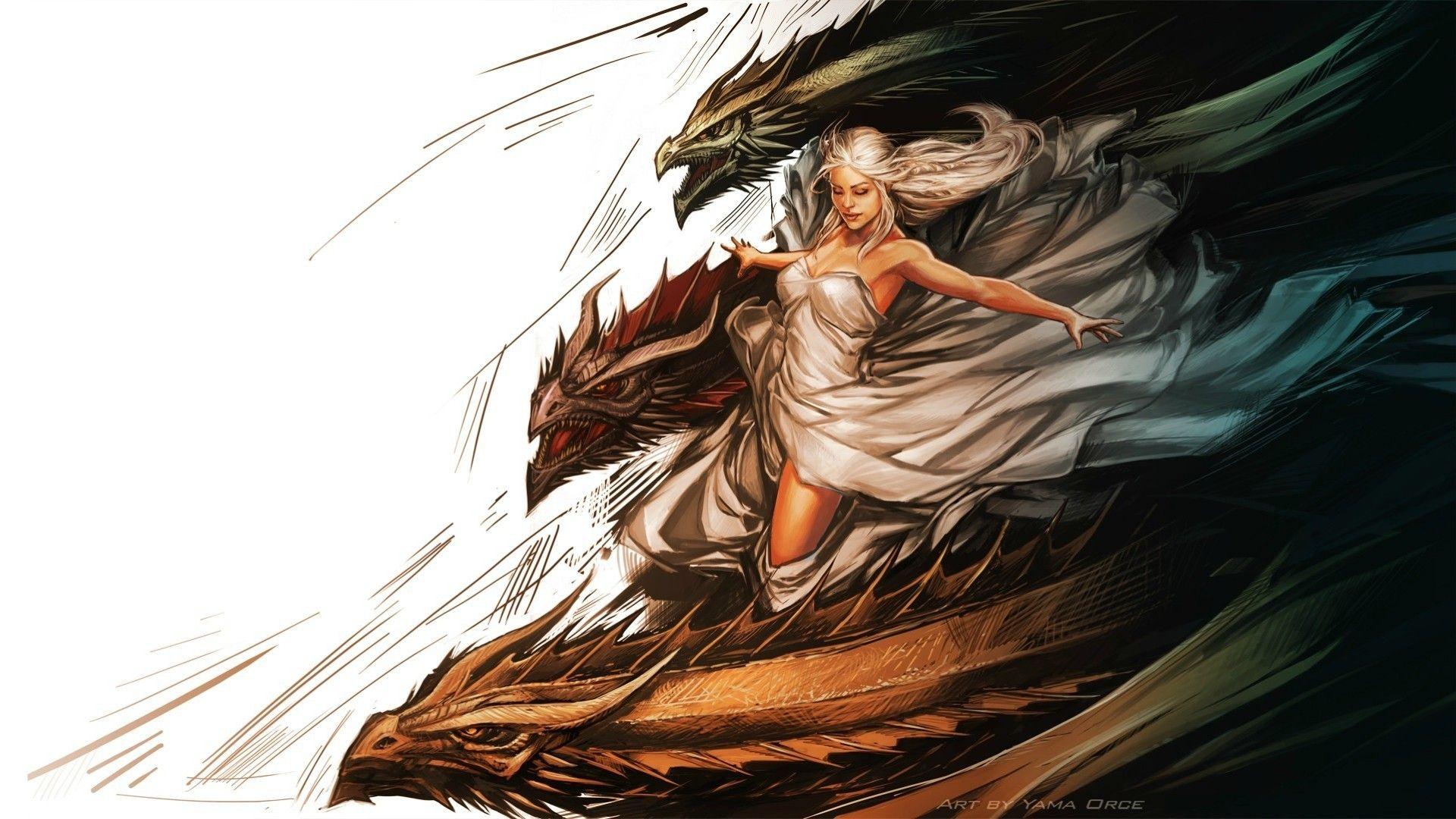 Hình nền 1920x1080 Dragon, Daenerys Targaryen, Game of Thrones