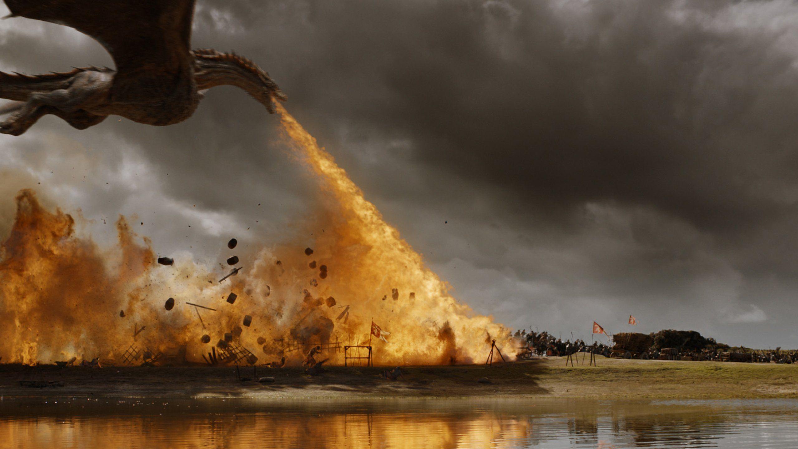2560x1440 Game of Thrones: Funny Dragon GIF, Memes from Spoils of War