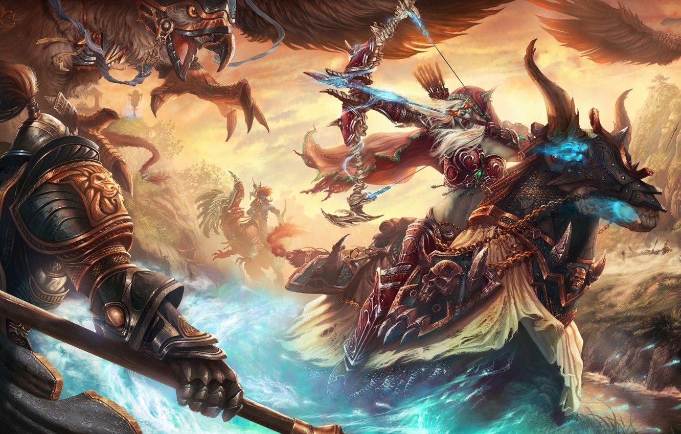 1332x850 Photo Wallpaper Horse, Armor, Bow, Wow, Alliance, Blizzard, Of Warcraft Alliance Art