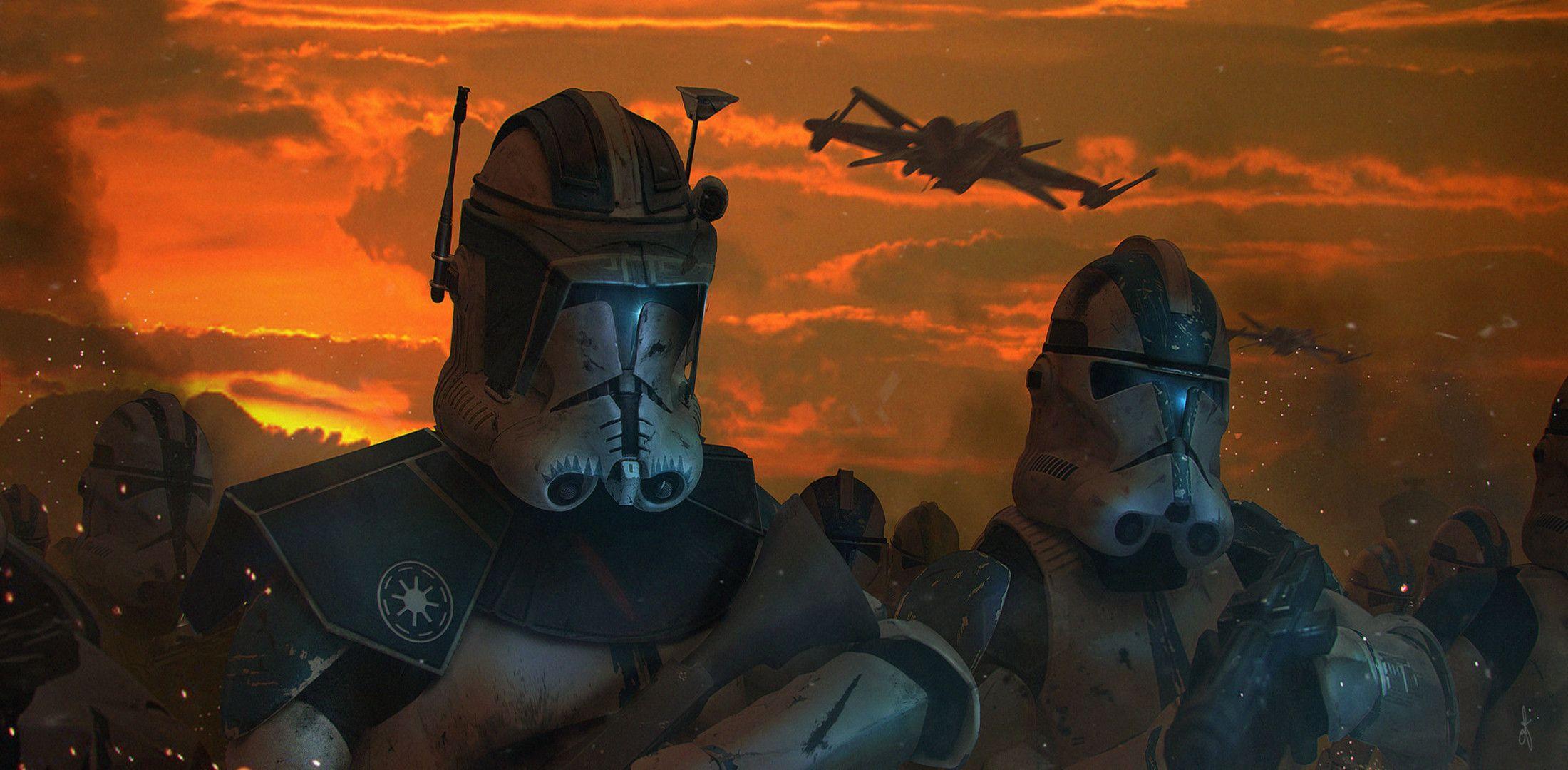 2200x1080 Sci Fi Star Wars ARC 170 Starfighter Clone Trooper HD Wallpaper Background Image