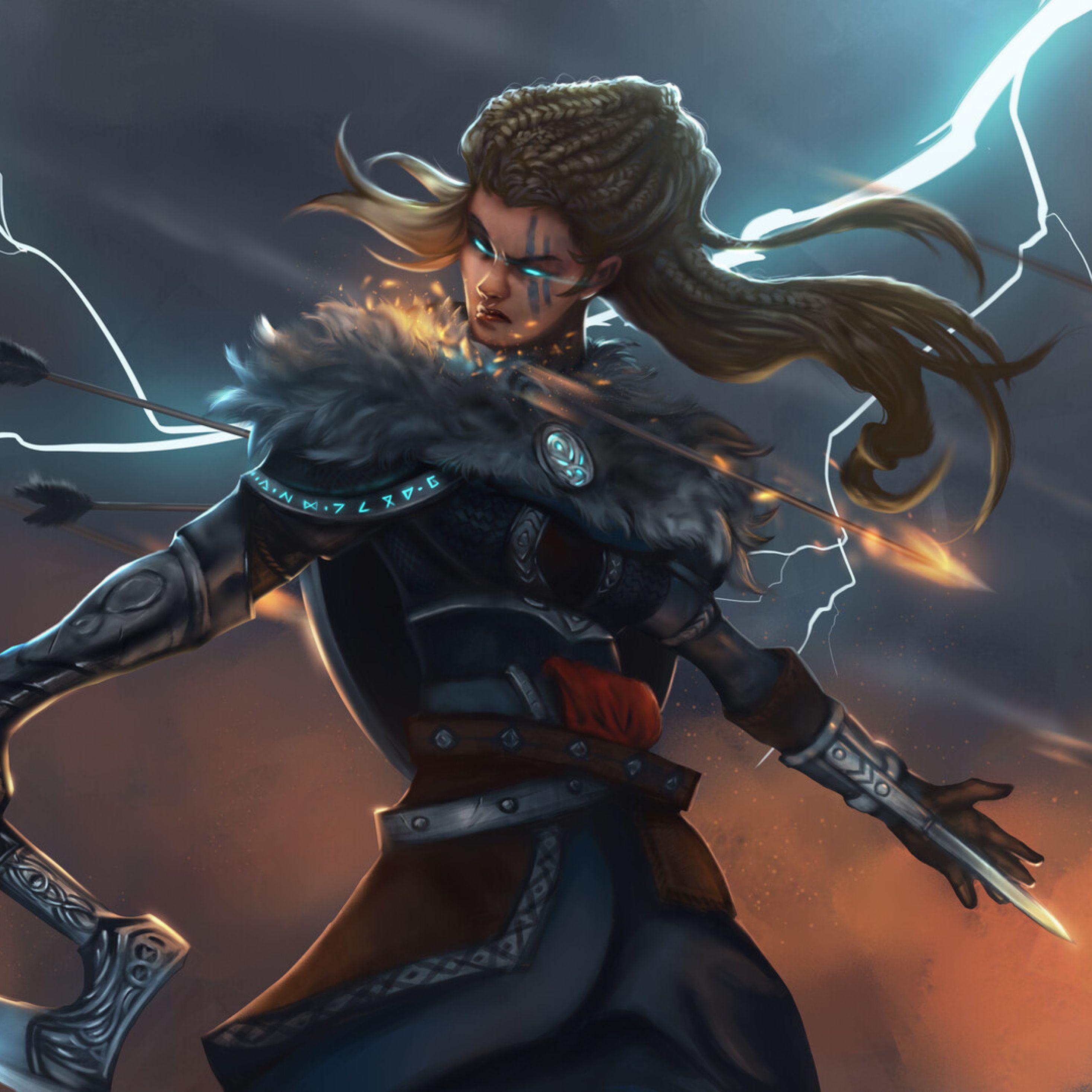 2932x2932 Assassin's Creed Valhalla Woman Warrior iPad Pro Retina Display Wallpaper, HD Games 4K Wallpaper, Image, Photo and Background