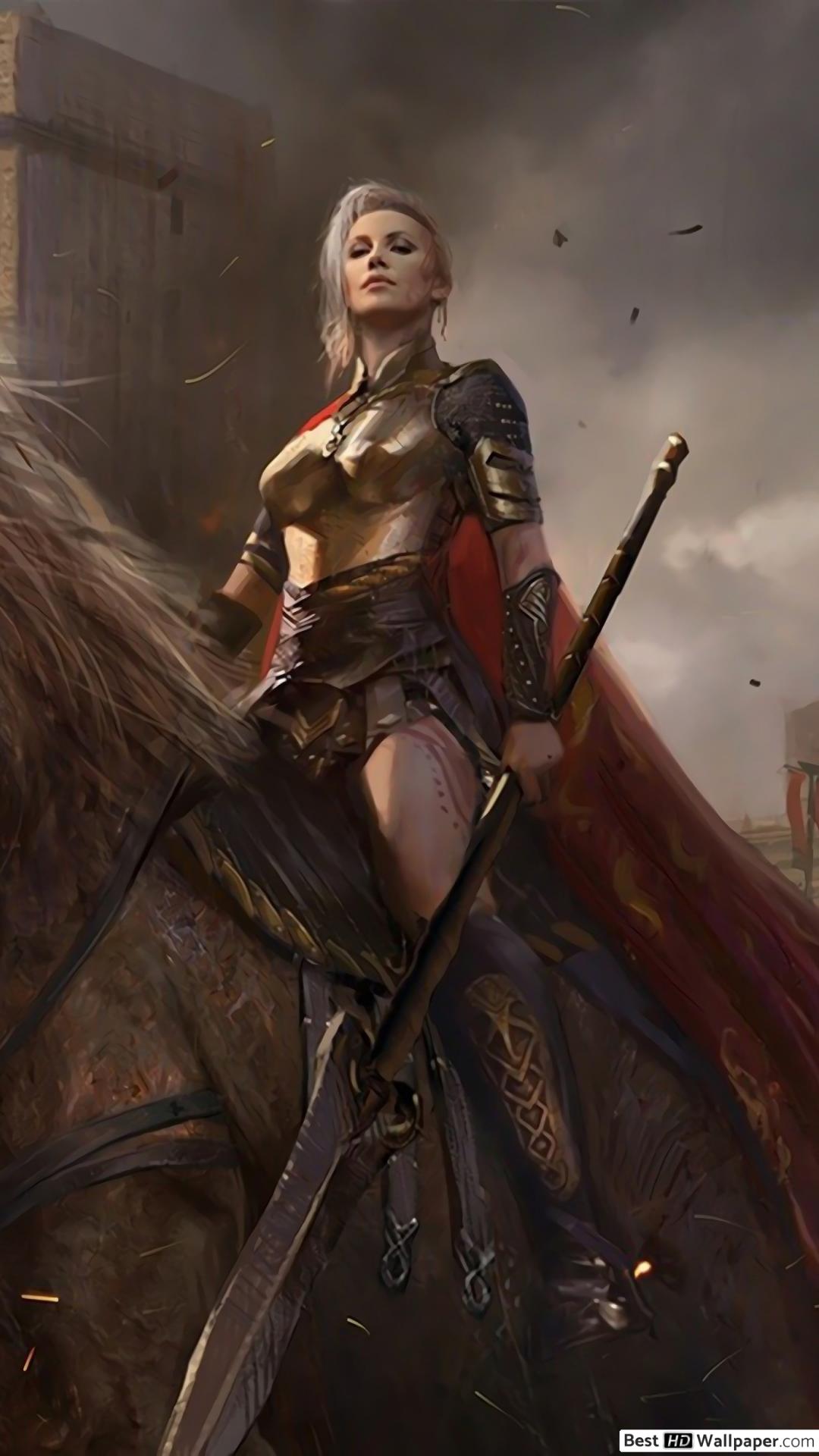 1080x1920 Female Warrior HD wallpaper download