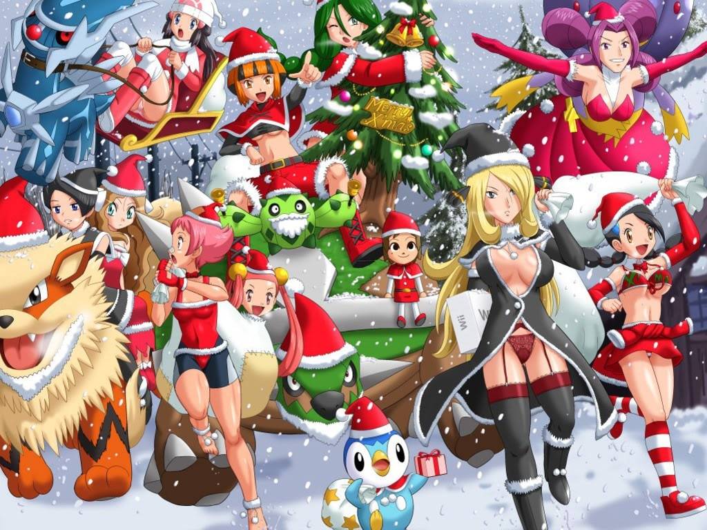 1024x768 Pokemon Christmas Wallpaper