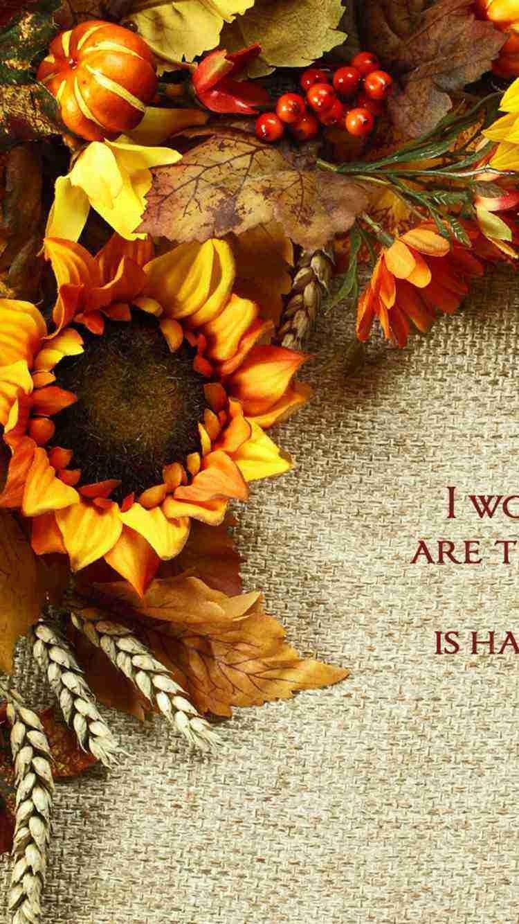 750x1334 Autumn Sunflowers Wallpaper