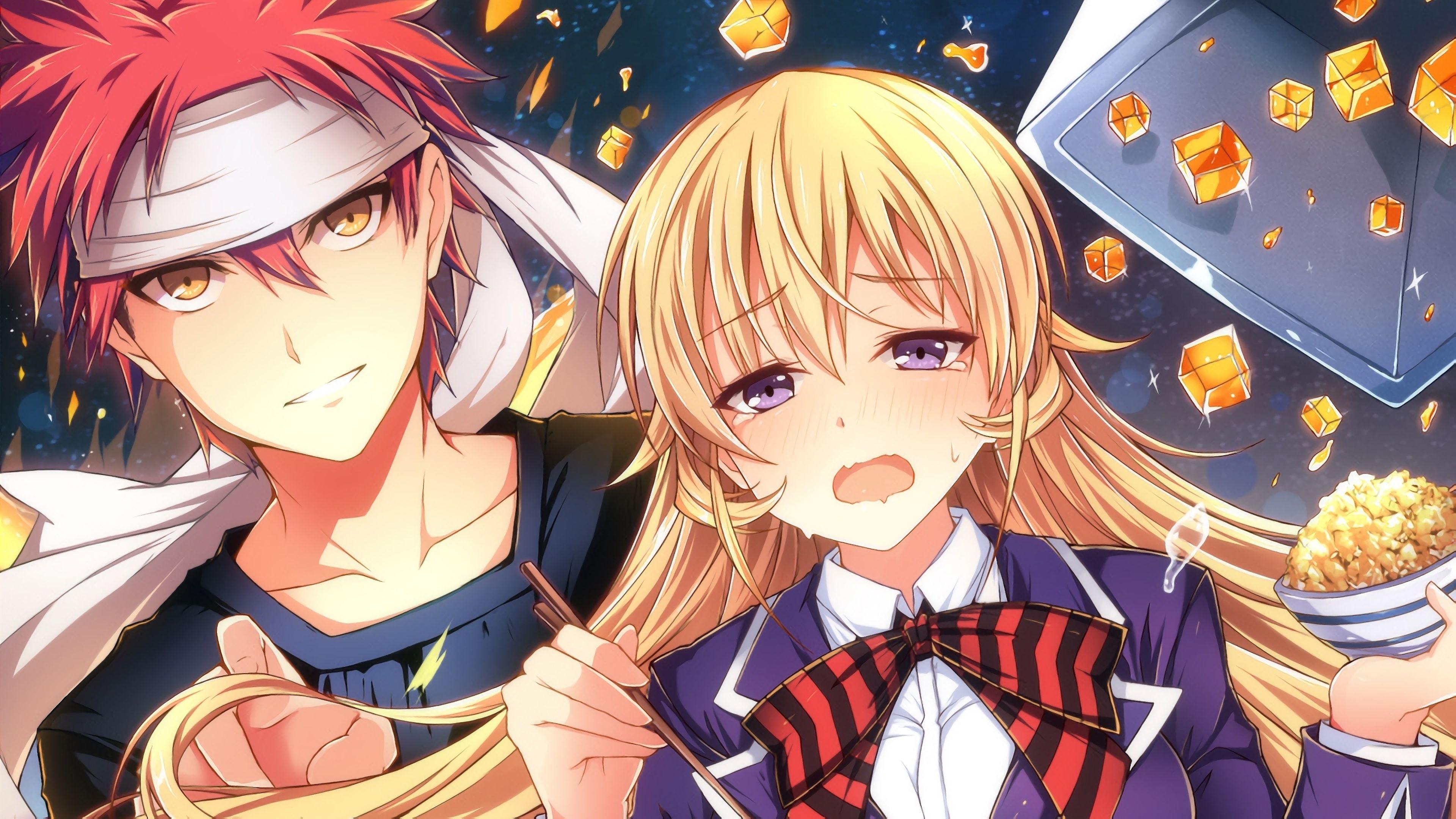 3840x2160 Soma Yukihira and Erina Nakiri Food Wars Shokugeki No Soma 4K