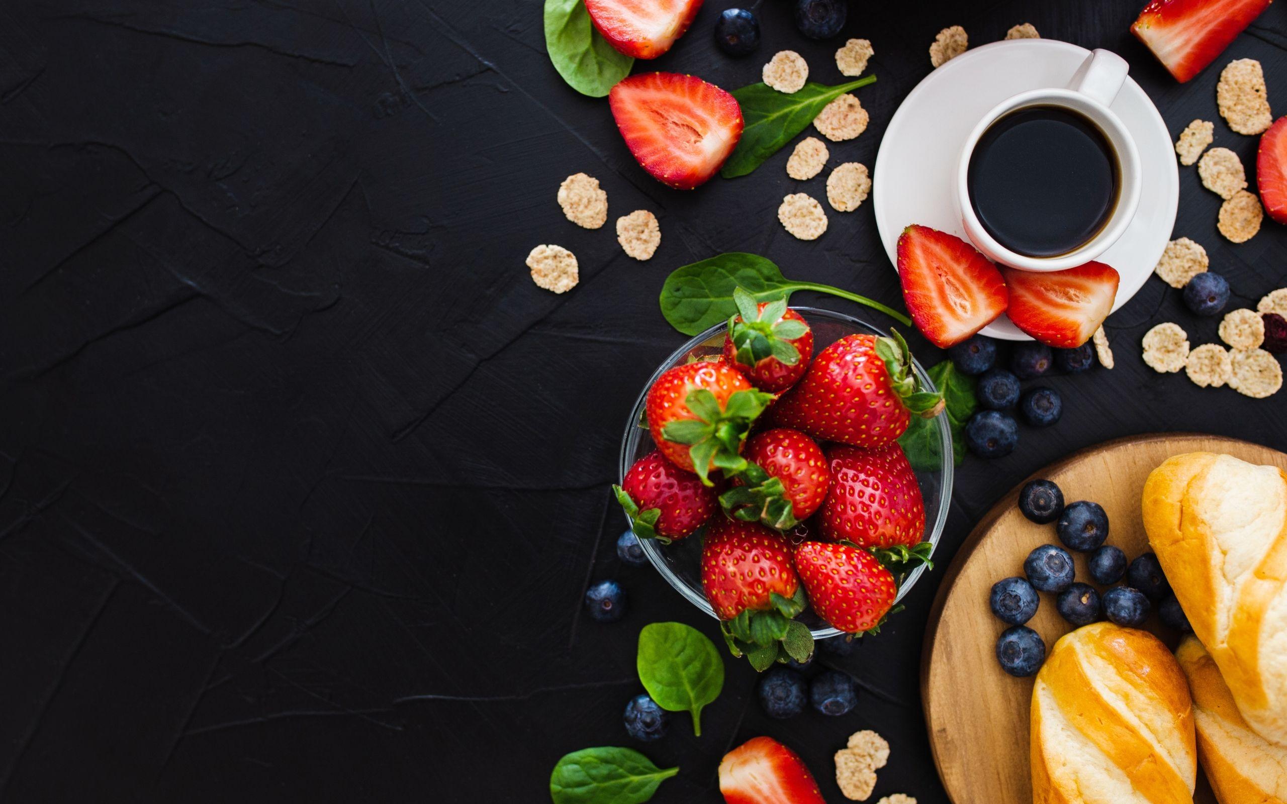 2560x1600 Wallpaper Of Berry, Blueberry, Breakfast, Coffee, Cup, Background Wallpaper HD