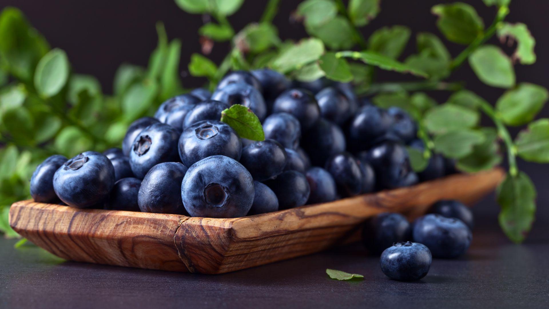 1920x1080 Desktop wallpaper kitchen, leaves, blueberries, fruits, HD image, picture, background, 9cc644