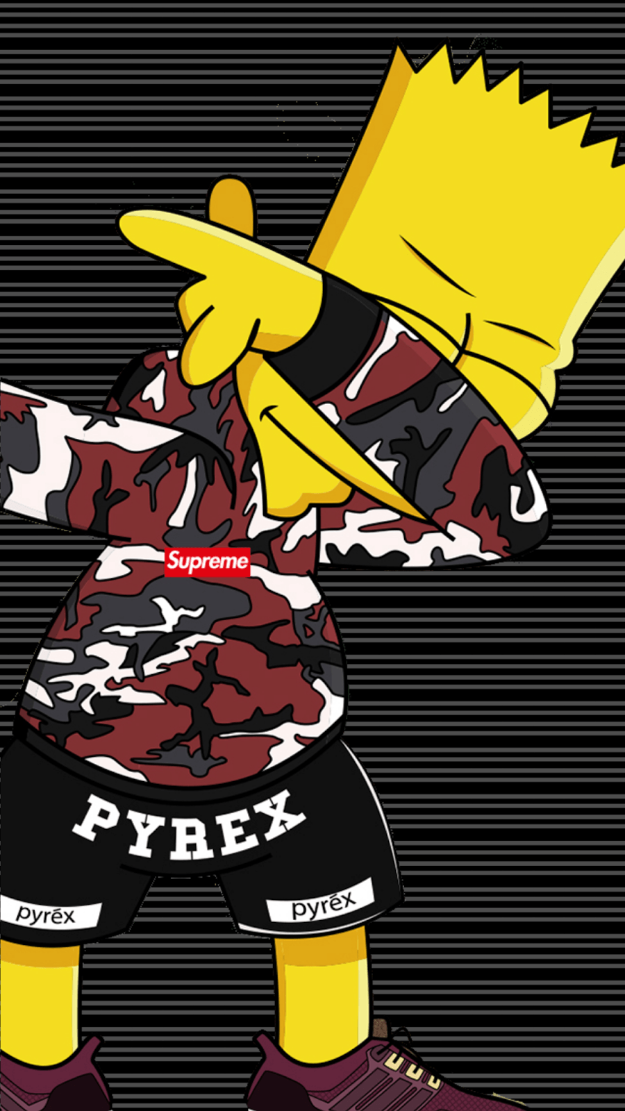 900x1600 Supreme And Bape Cartoon Wallpaper