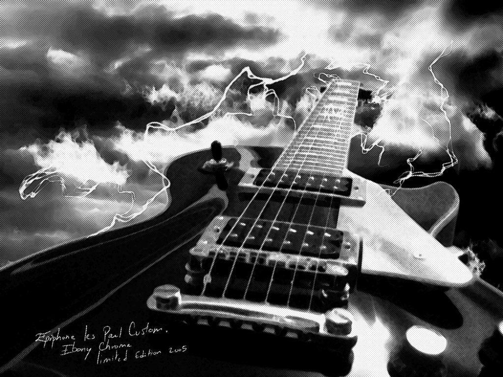 1024x768 Epiphone Les Paul Black Wallpaper