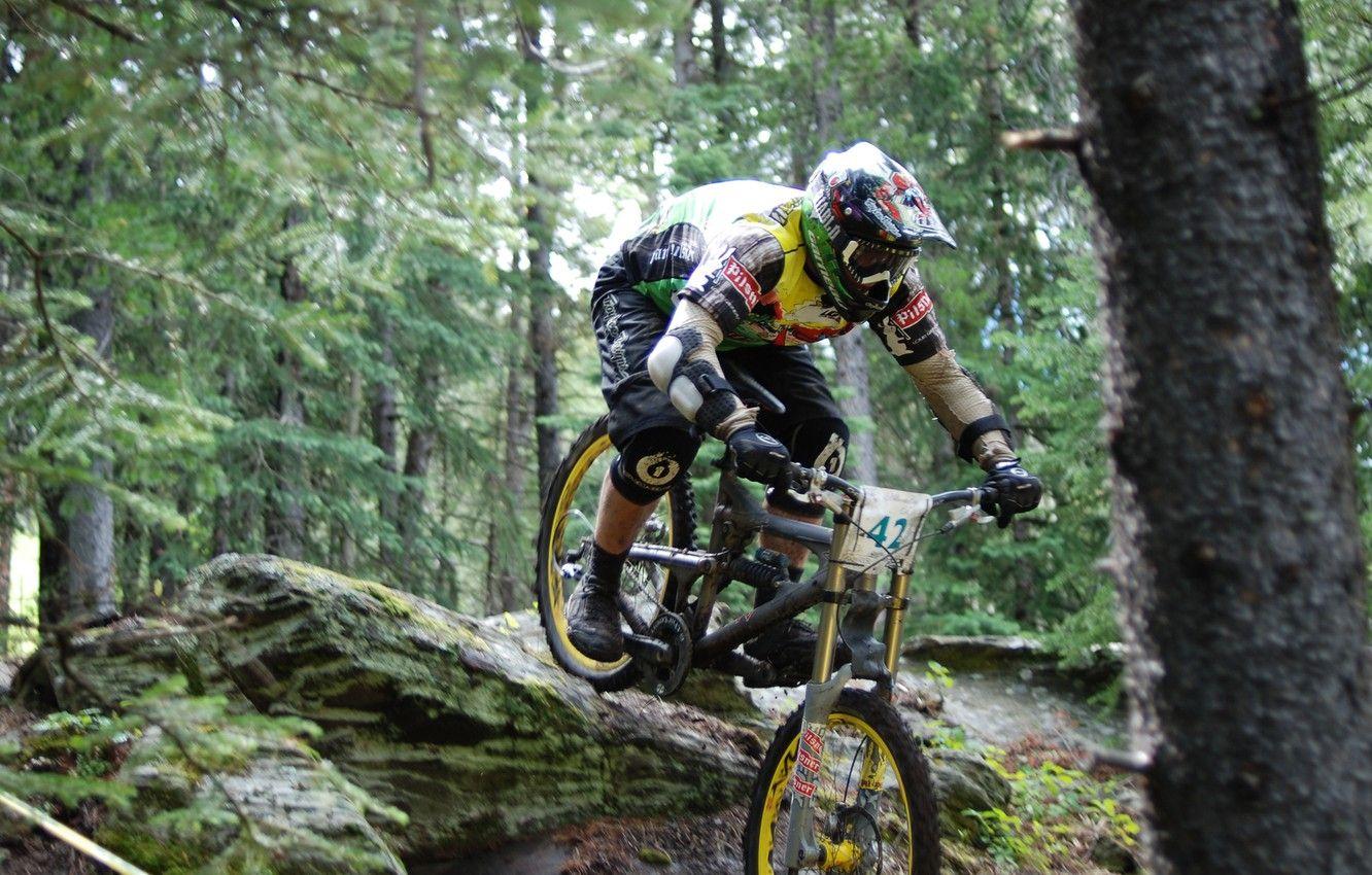 1332x850 Wallpaper forest, bike, extreme, downhill, downhill image for desktop, section спорт