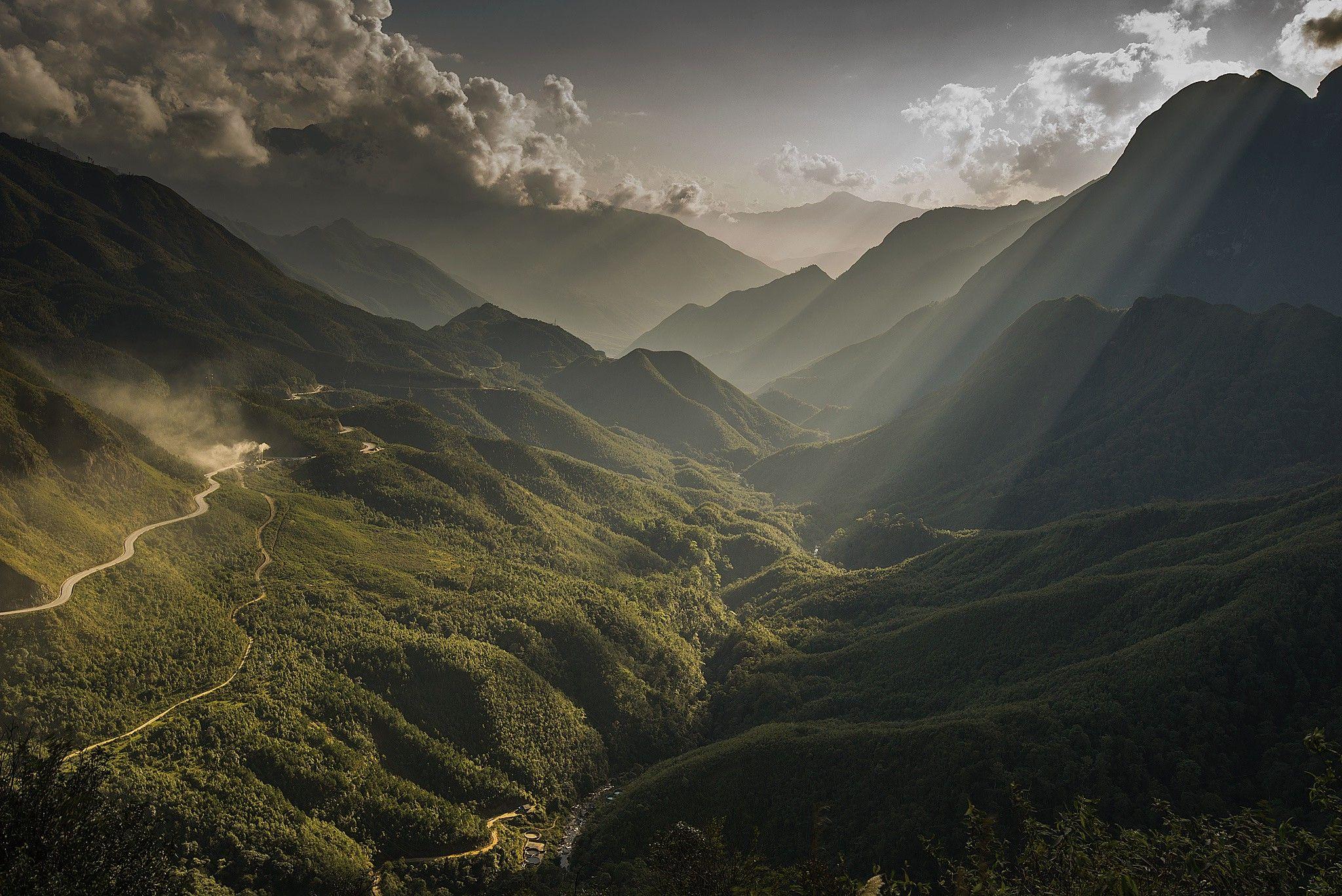 2048x1367 nature, Landscape, Forest, Mountain, Sun Rays Wallpaper HD / Desktop and Mobile Background