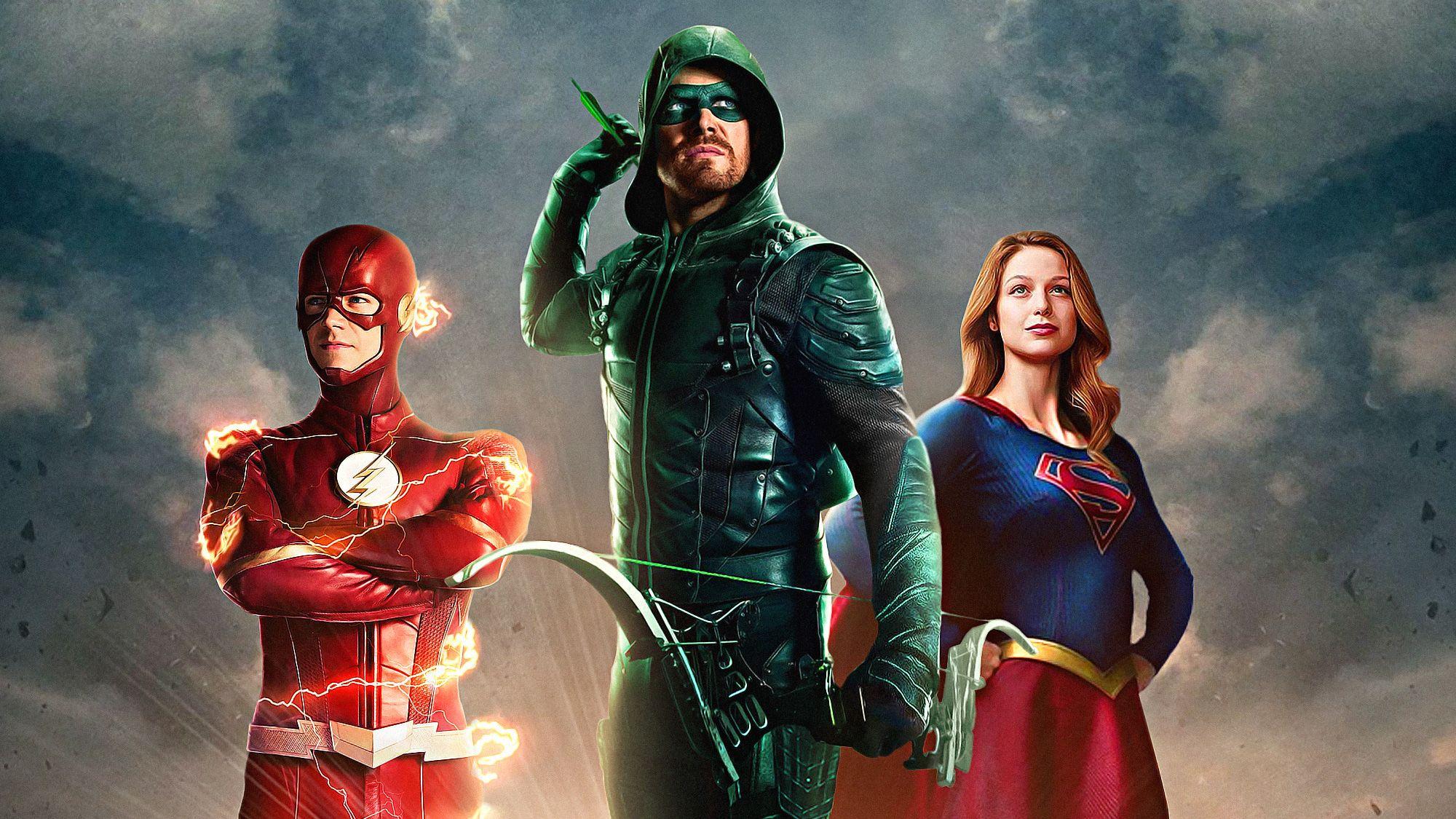 2000x1125 Green Arrow, Flash And Supergirl Wallpaper