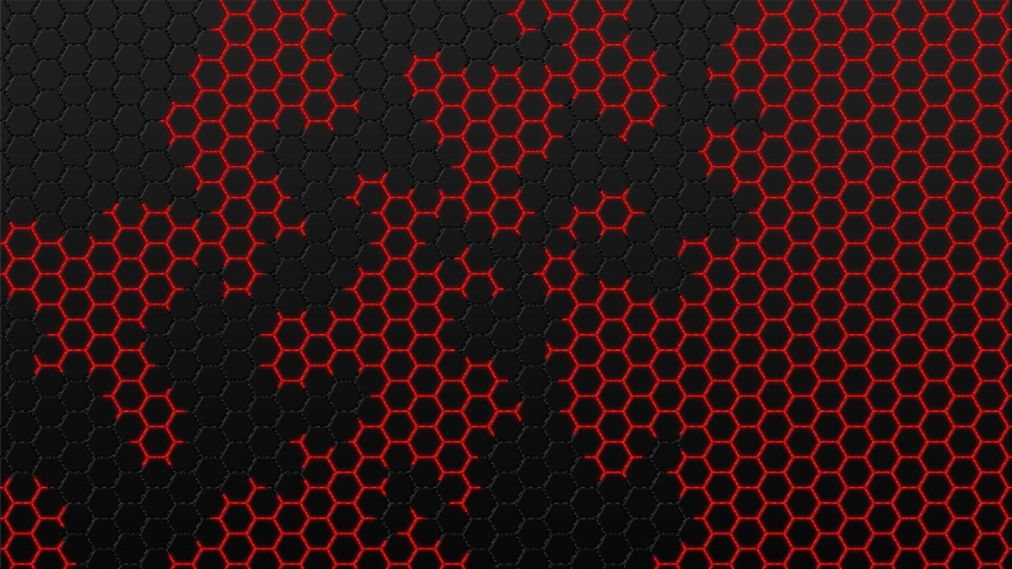 2048x1152 Black and Red Hexagon 2048x1152 Resolution Wallpaper, HD Artist 4K Wallpaper, Image, Photo and Background