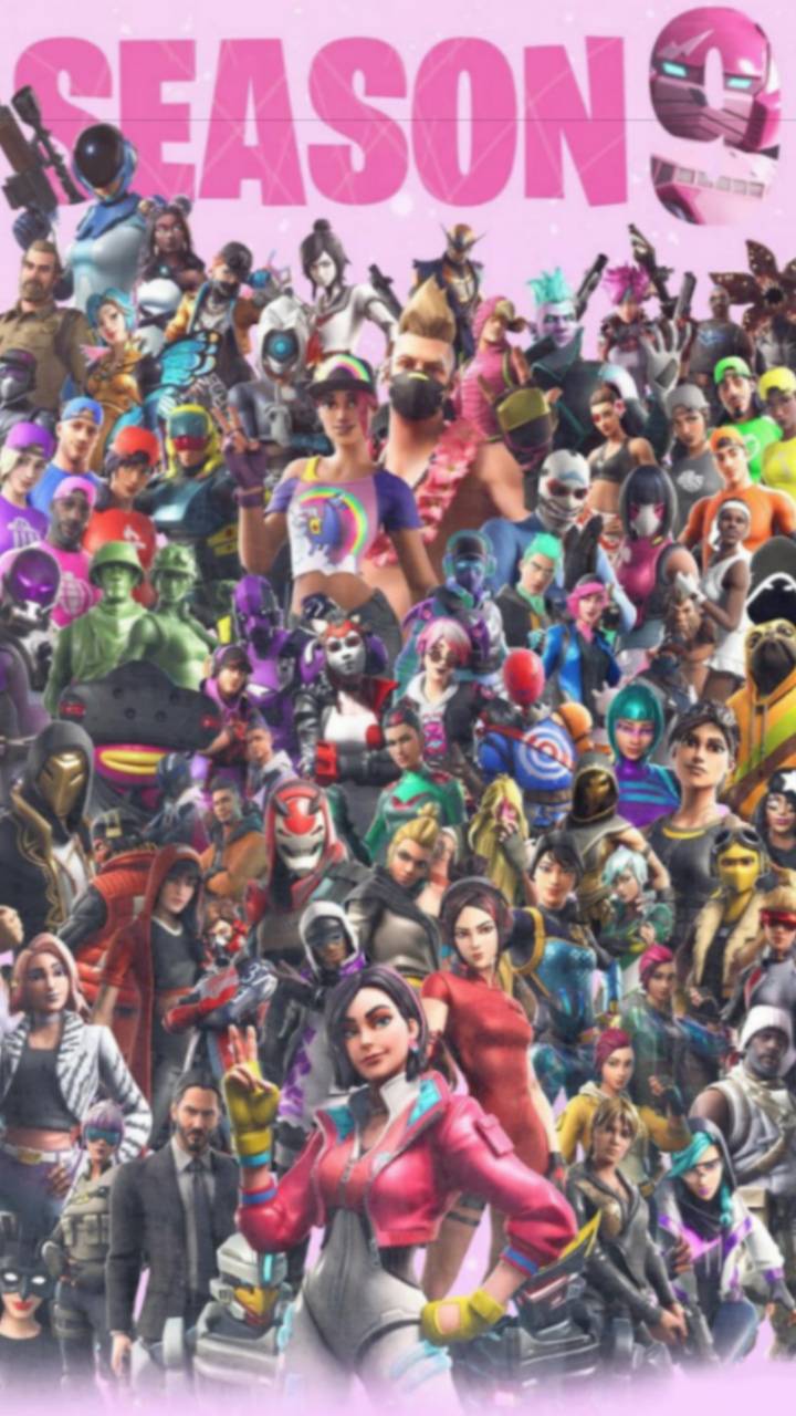 720x1280 Season 9 all skins wallpaper