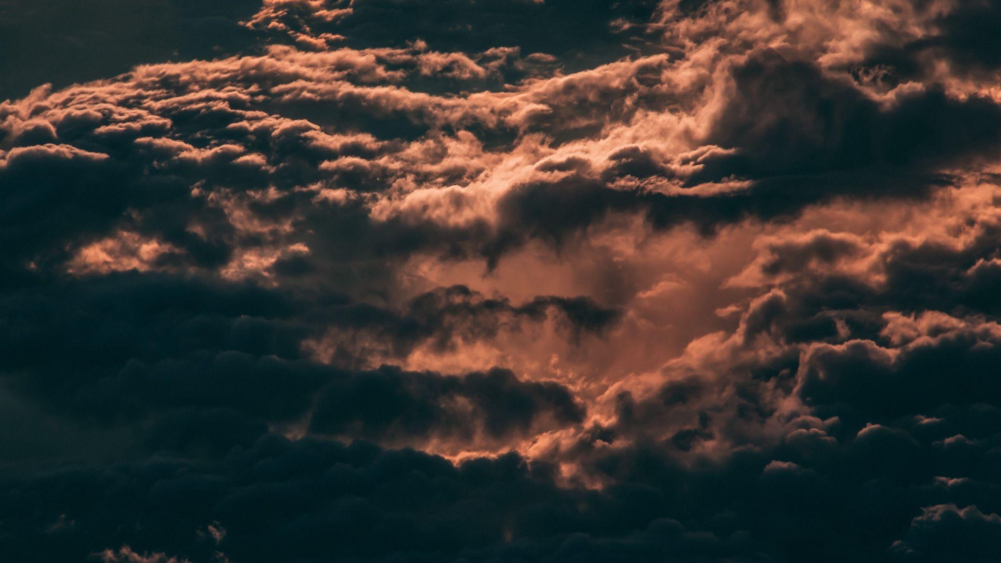 2048x1152 Wallpaper Clouds, Sky, Dark, Overcast, Skylight Dark Cloud Background HD