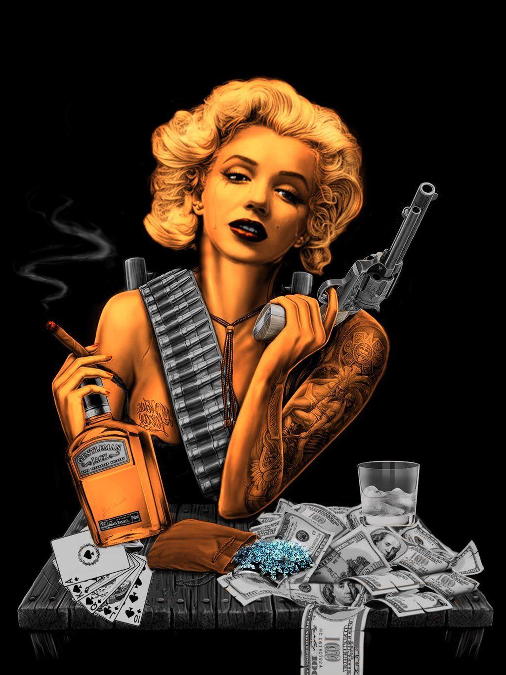 1024x1365 Marilyn Monroe Gangster hình nền