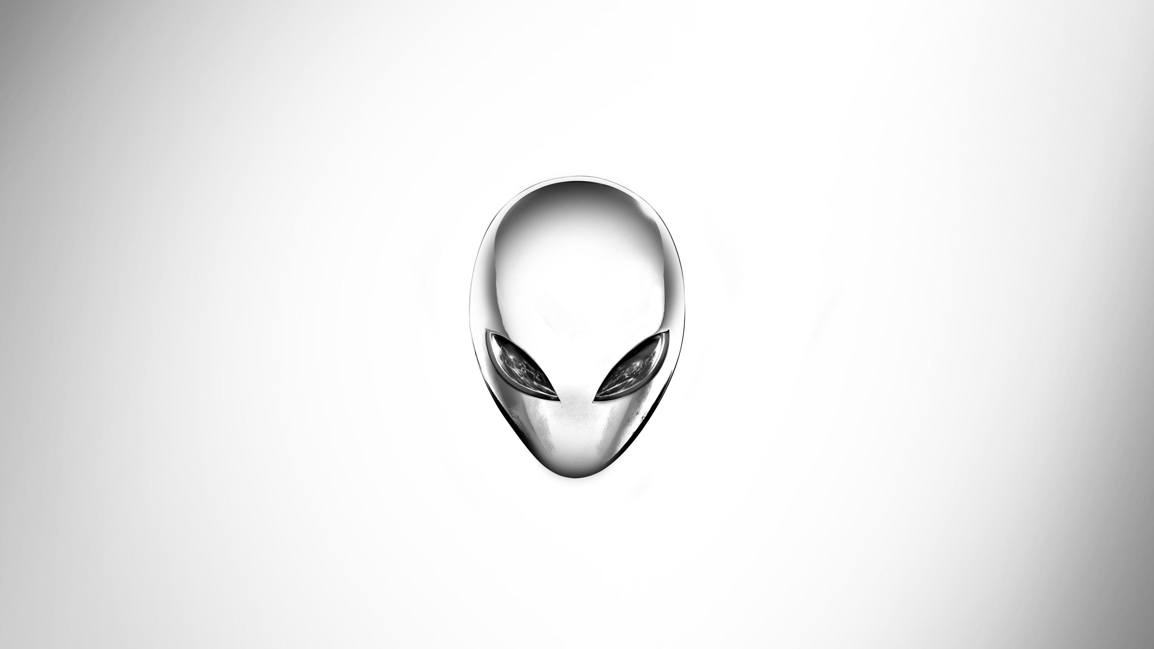 3840x2160 Alienware Eclipse Head (White) 8K UHD Wallpaper
