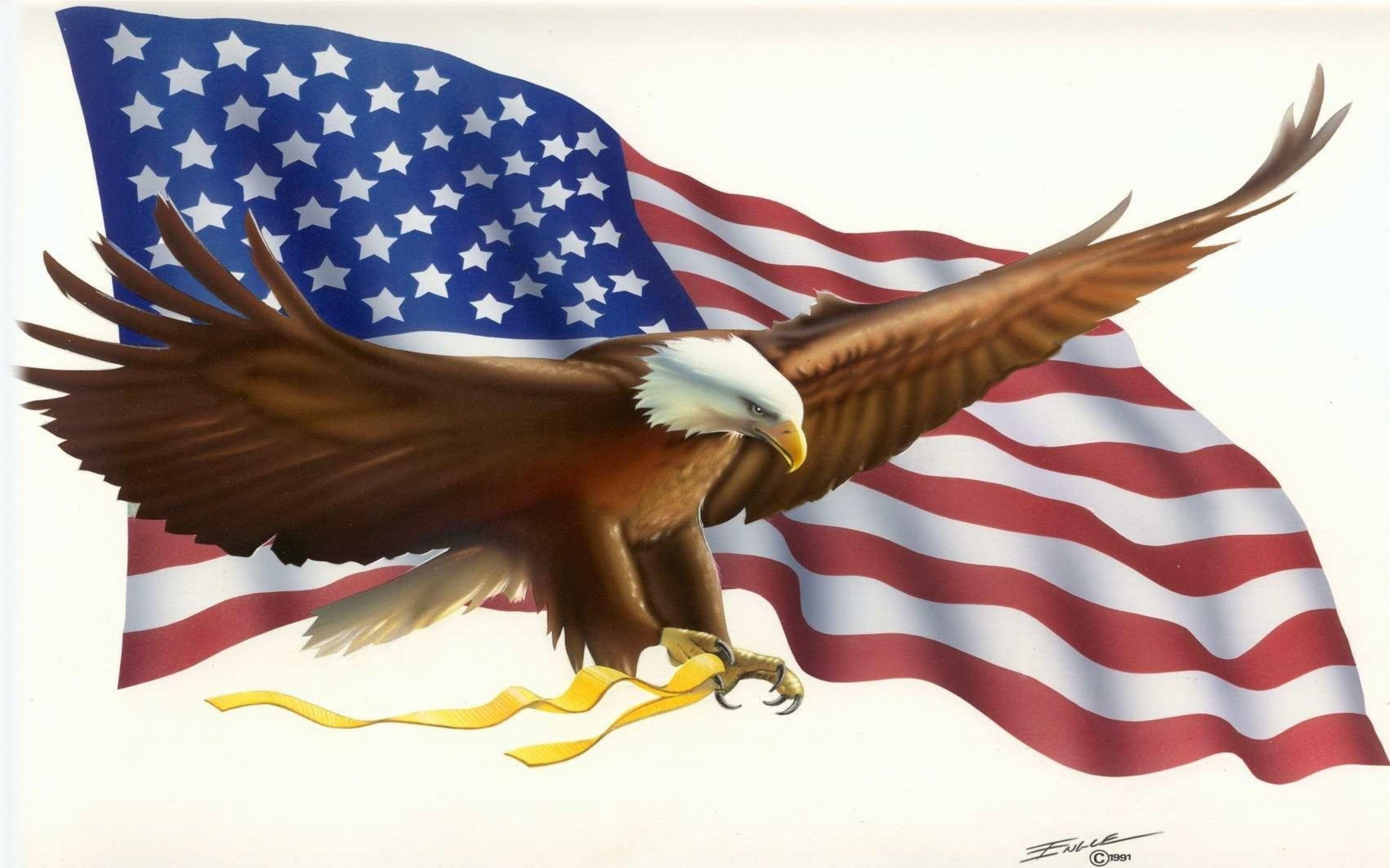 3840x2400 American Flag Bald Eagle Symbols Desktop Wallpaper HD For Mobile Phones And Laptops :