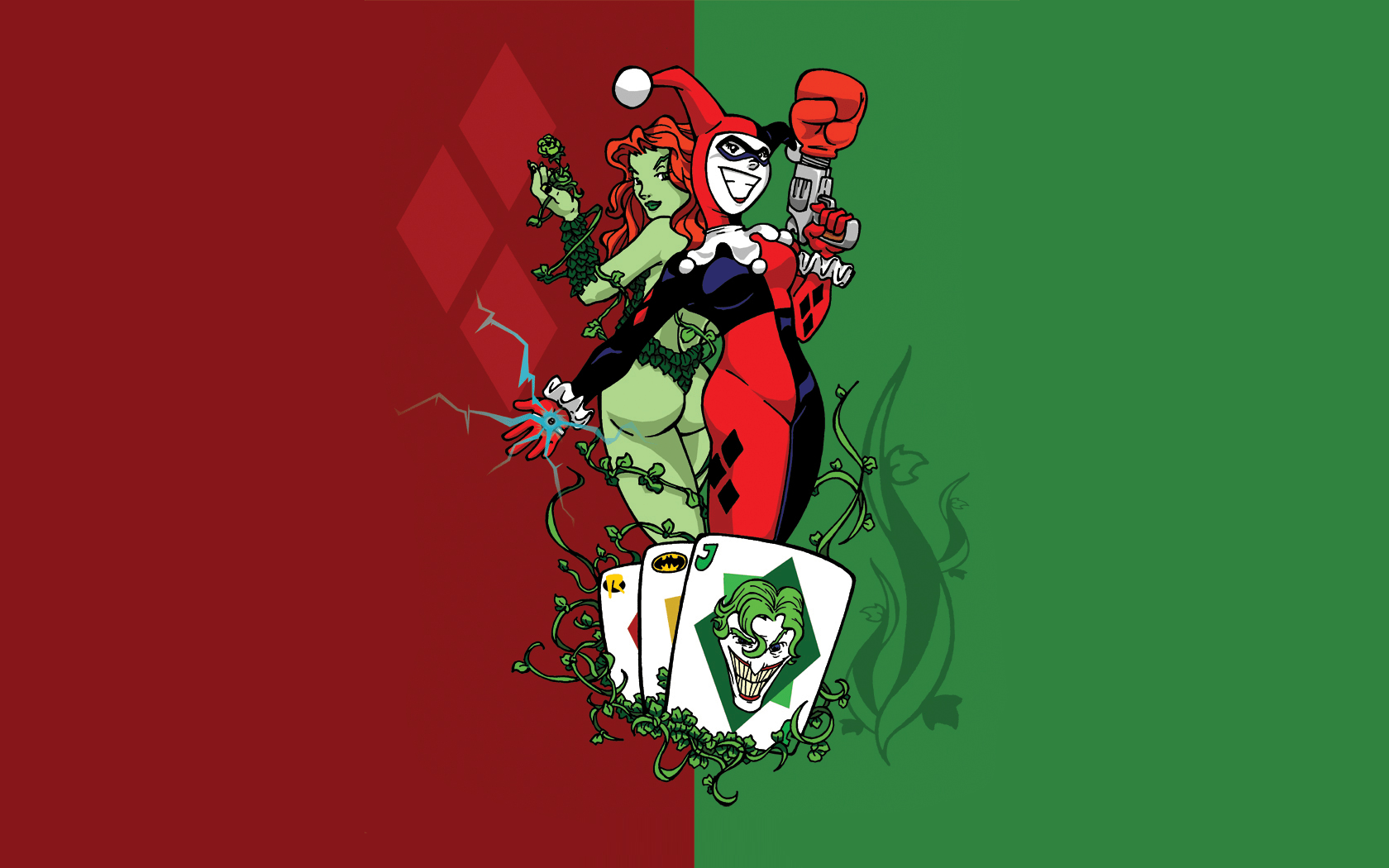 1680x1050 Harley Quinn Catwoman And Poison Ivy Wallpaper