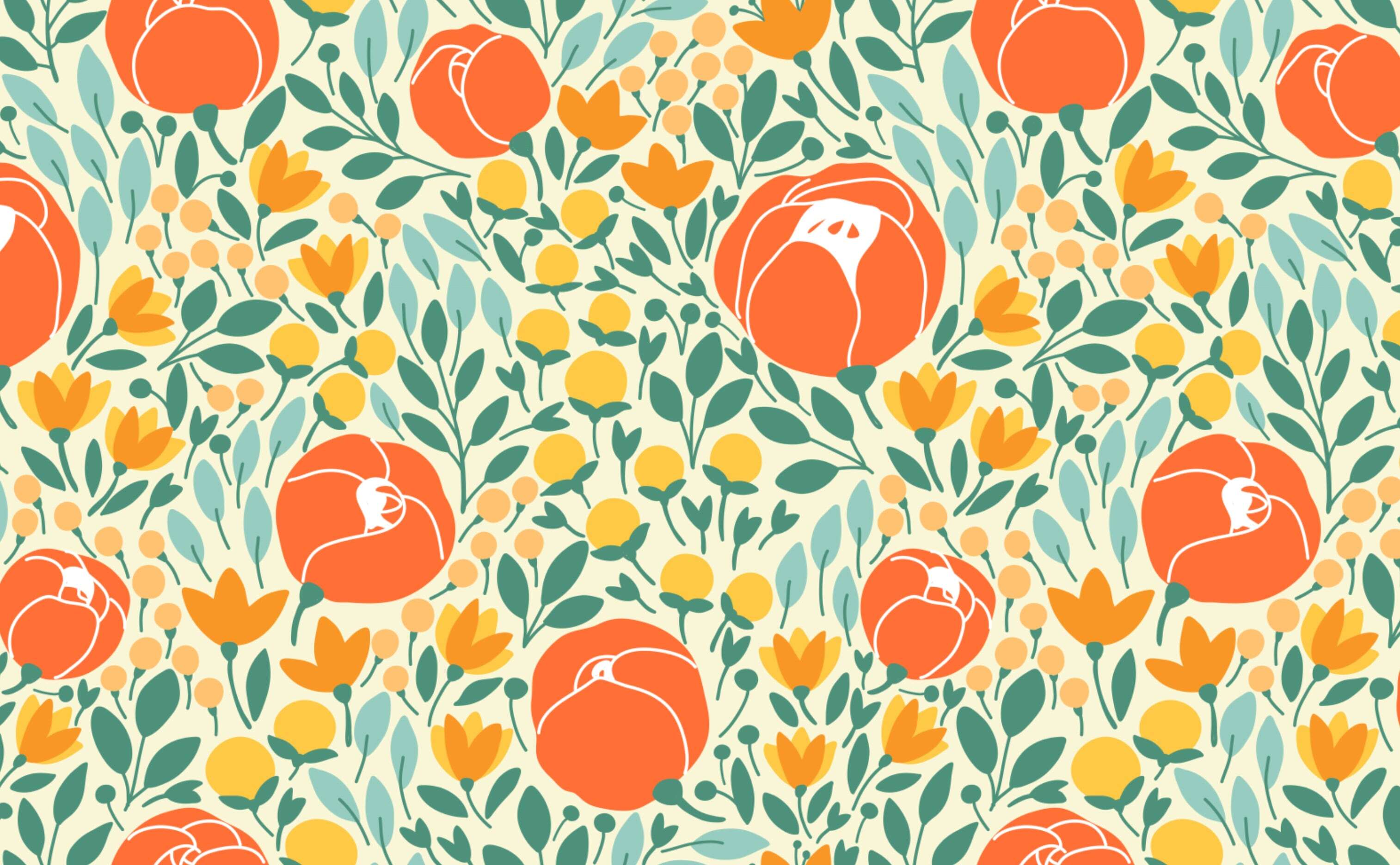 Yellow Floral Pattern Wallpapers Top Free Yellow Floral Pattern