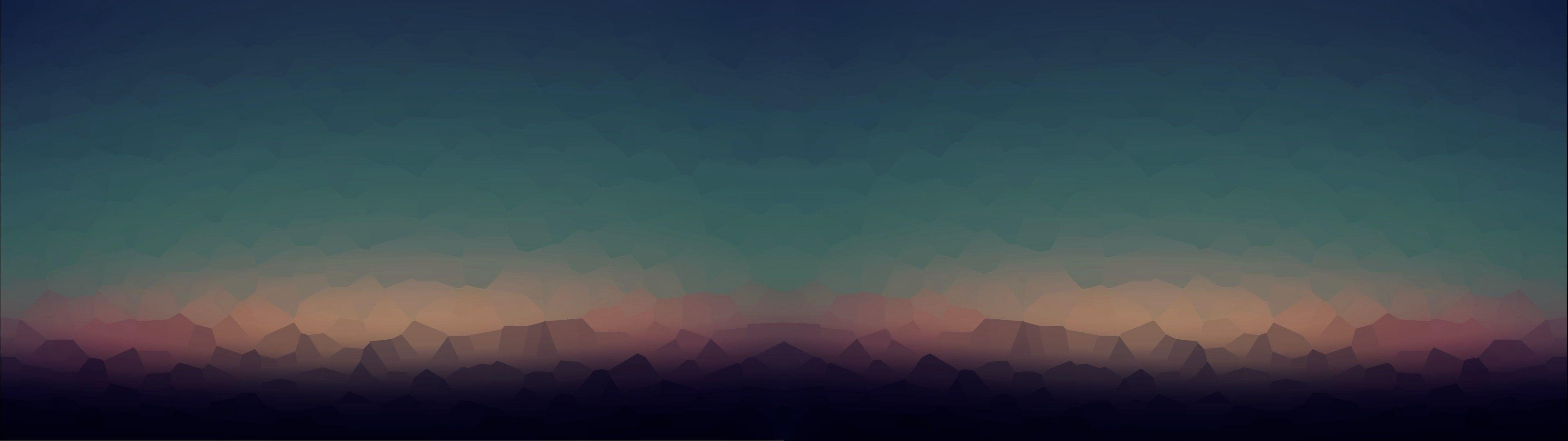 3840x1080 Minimalist Dual Screen HD Wallpaper