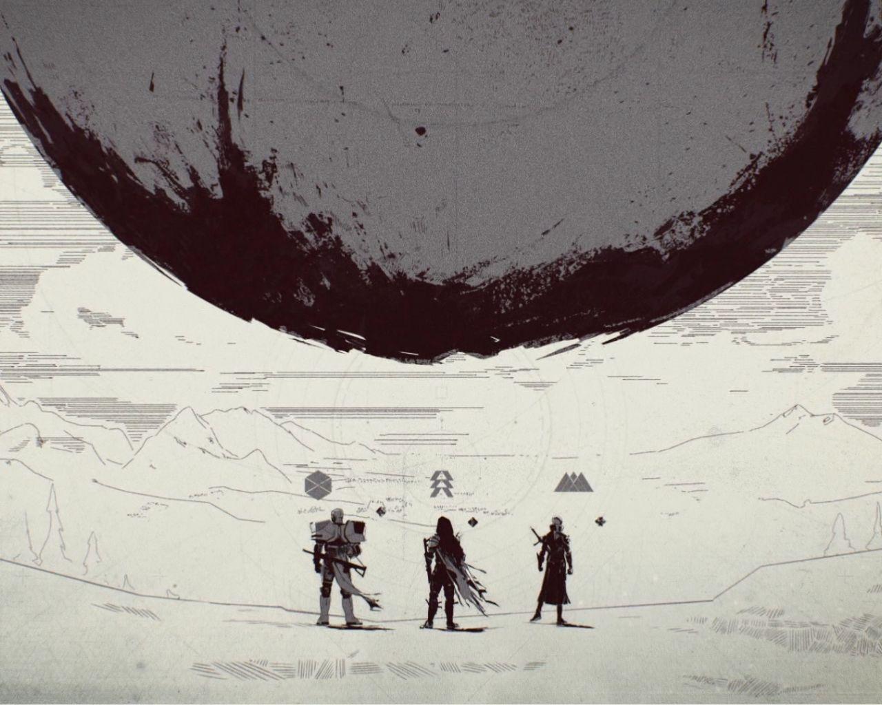 1280x1024 Download 1280x1024 wallpaper warriors, minimal, planet, destiny standard 5: fullscreen, 1280x1024 HD image, background, 7097