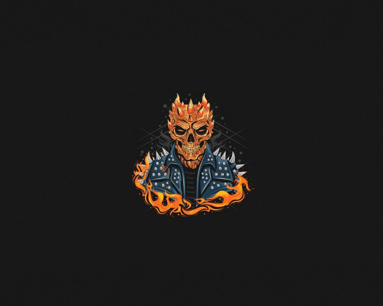 1280x1024 Download Ghost Rider, dark, minimal, Marvel wallpaper, 1280x Standard 5: Fullscreen