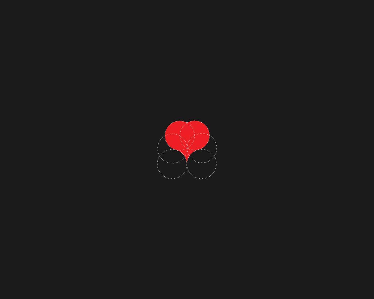 1280x1024 Minimal heart study wallpaper I made (1280x1024)