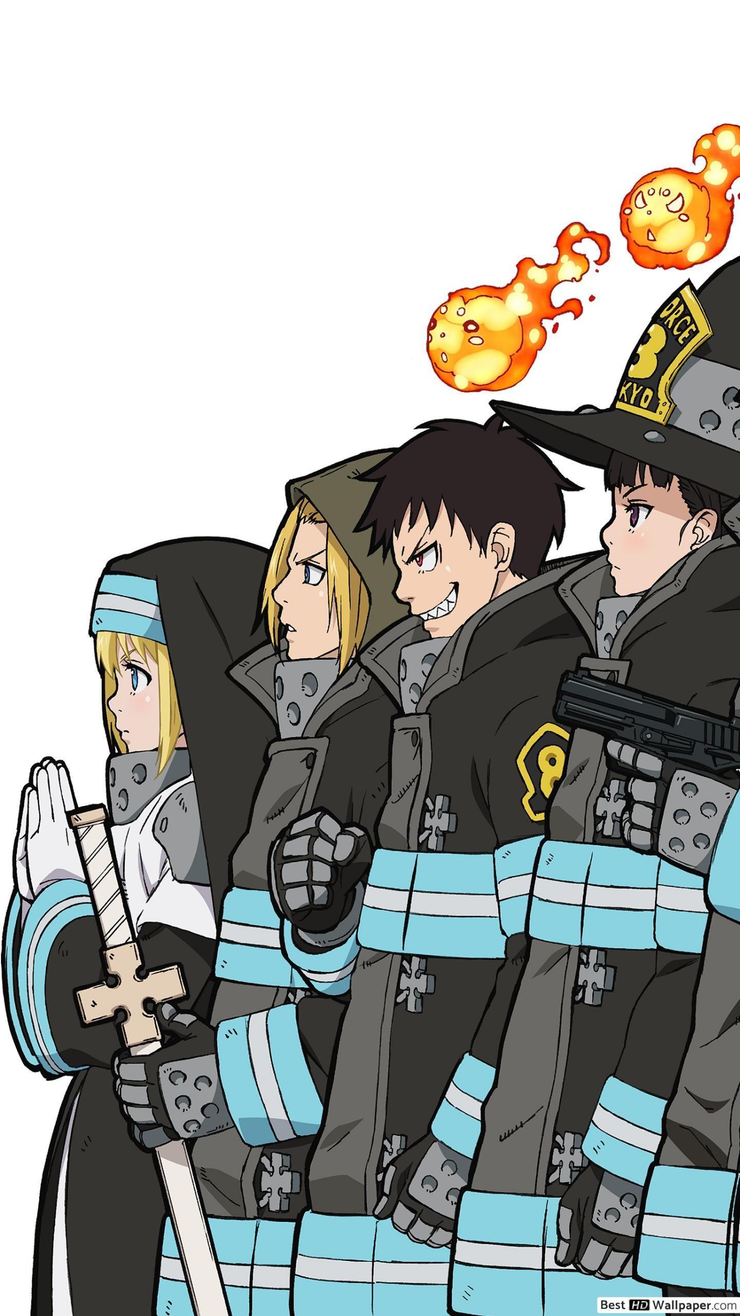 1440x2560 Fire Force Anime iPhone Wallpaper