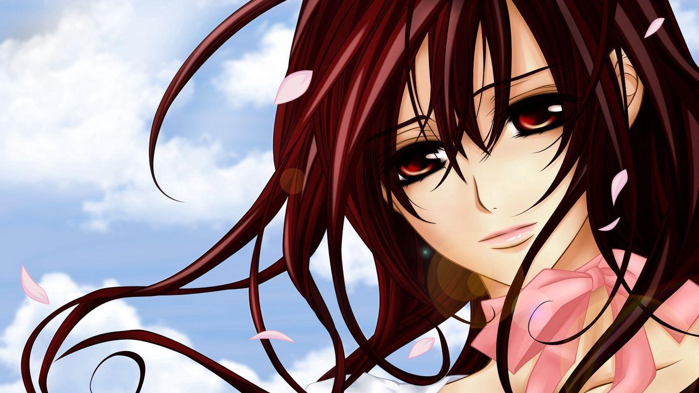 1366x768 Download wallpaper 1366x768 minitokyo, vampire, knight, anime, girl, brunette tablet, laptop HD background