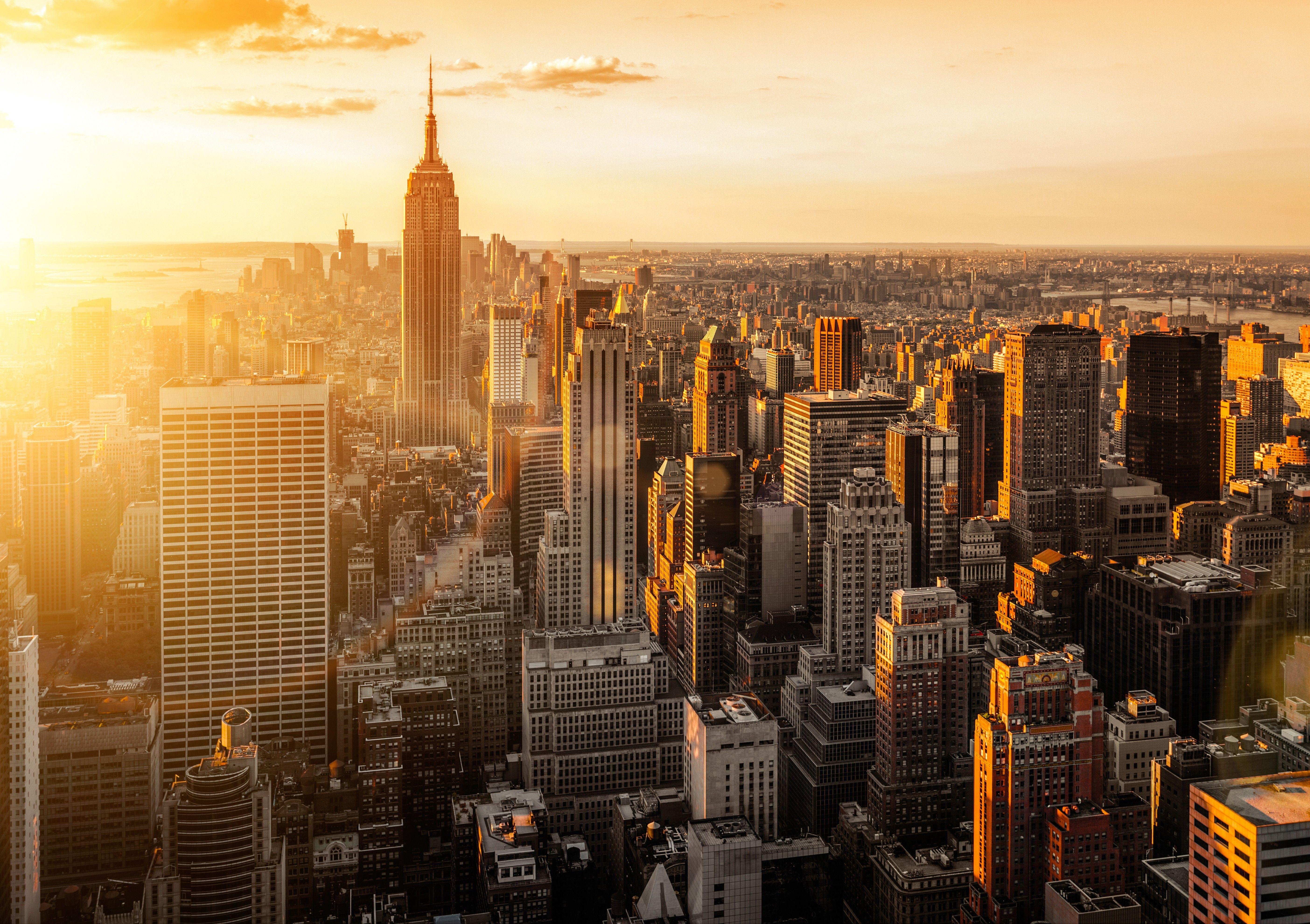 5615x3961 sunset, New York City, Manhattan Wallpaper HD / Desktop and Mobile Background
