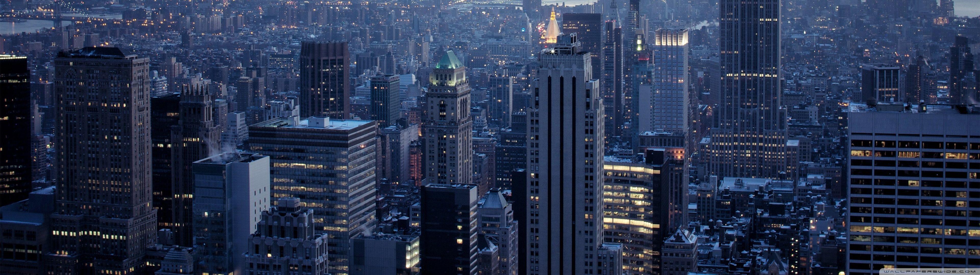 3840x1080 New York City Winter sunset Ultra HD Desktop Background Wallpaper for 4K UHD TV : Multi Display, Dual Monitor : Tablet