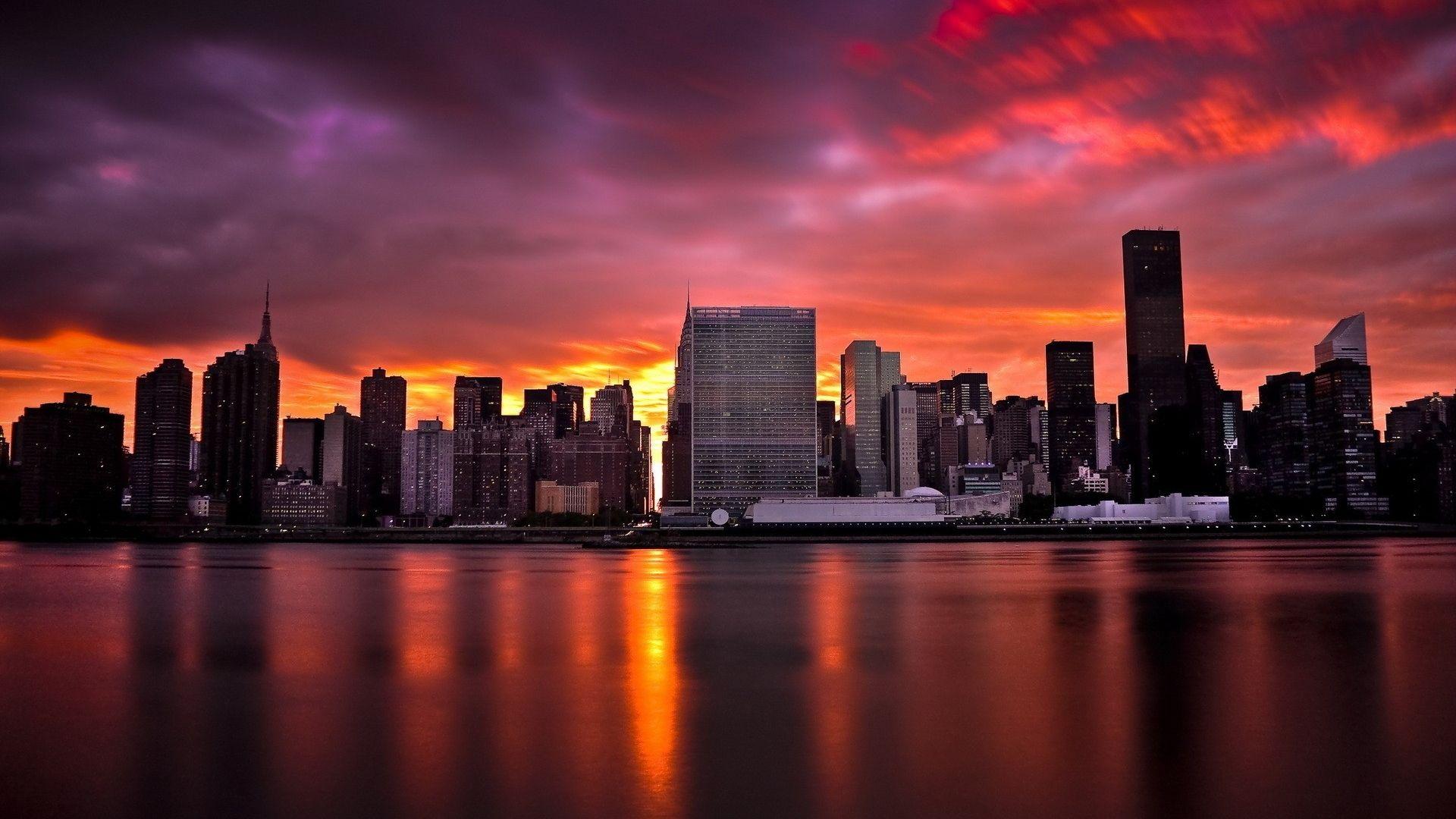 New York City Sunset Wallpapers - Top Free New York City Sunset ...