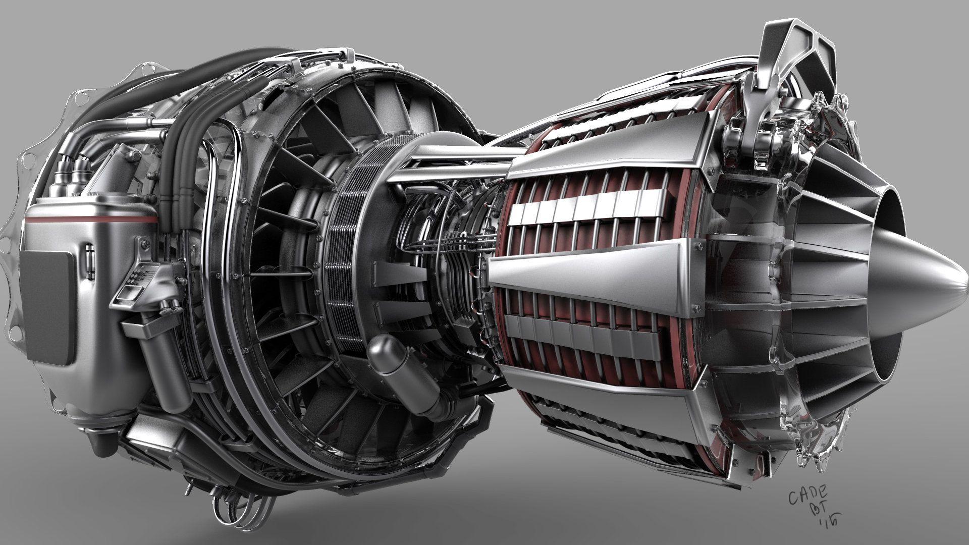 1920x1080 jet engineño futurista, Tatuajes biomecanicos, Motores