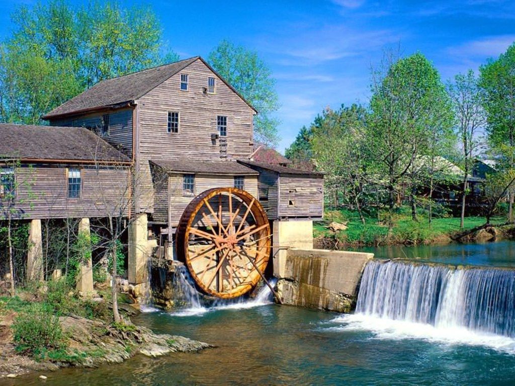 1024x768 Old Mills ideas. old water mill scene, old mill painting ideas, vintage mill with waterfall
