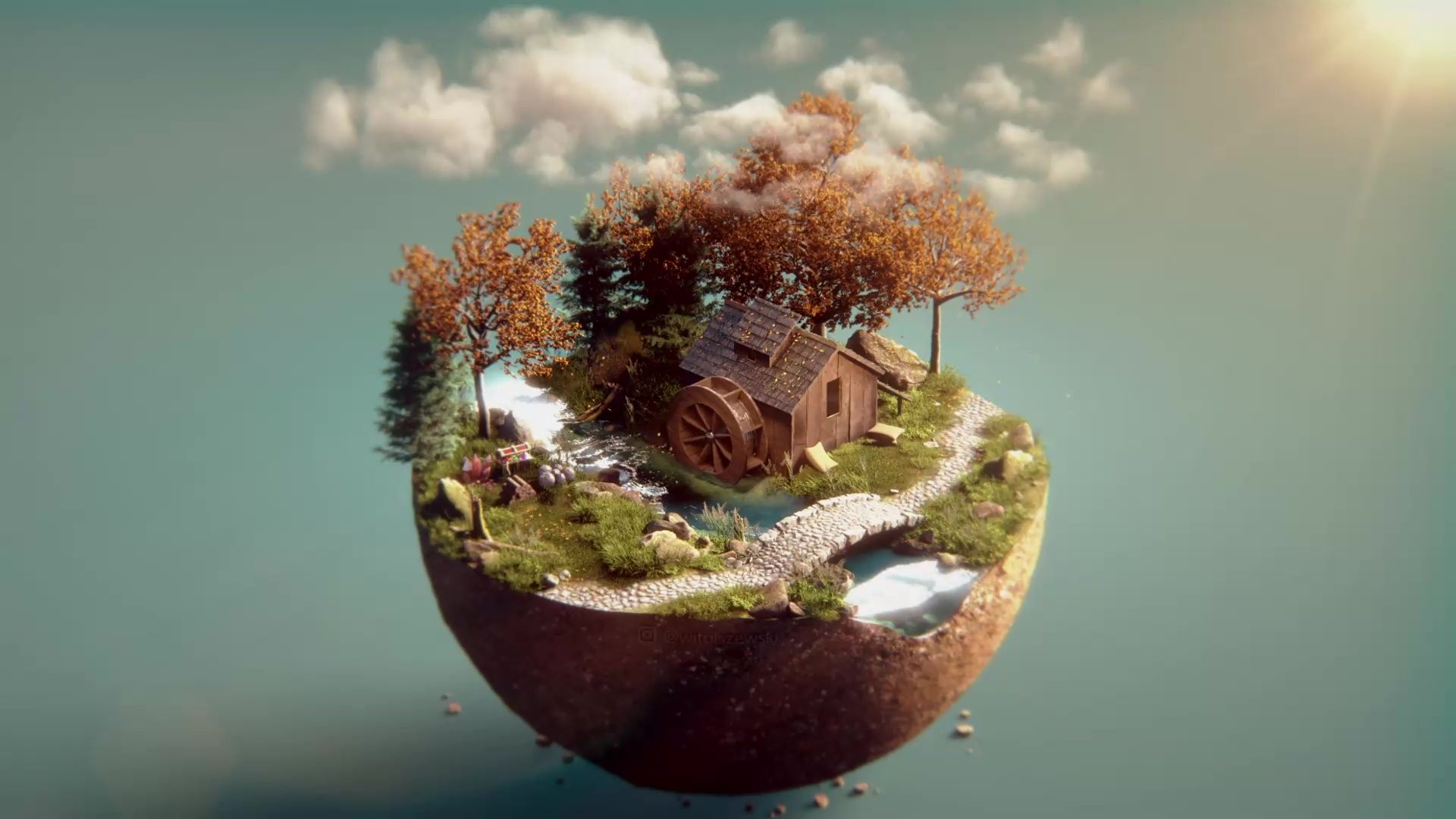 1920x1080 Waterwheel 3D HoMM3 Live Wallpaper