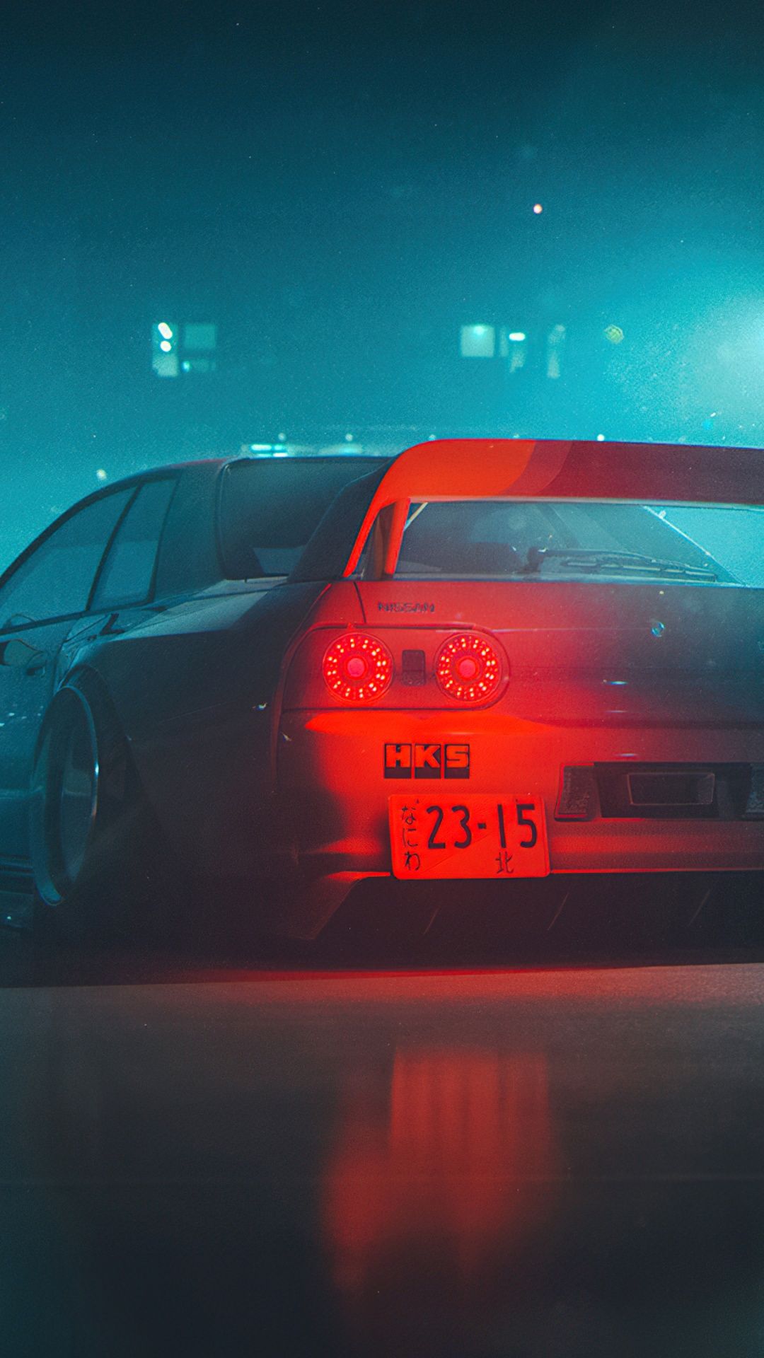1080x1920 Nissan Skyline GT R R33 Wallpaper 4K, AI Art, Neon, Cyberpunk