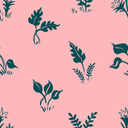 180x180 Green Jungle Plants with a Splash of Pink Peel and Stick Wallpaper Large Sample wide x 12 high / Peel and Stick