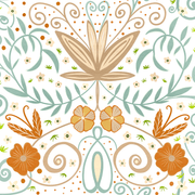 180x180 Art Nouveau Mosaic White Removable Wallpaper Large Sample wide x 12 high / Traditional