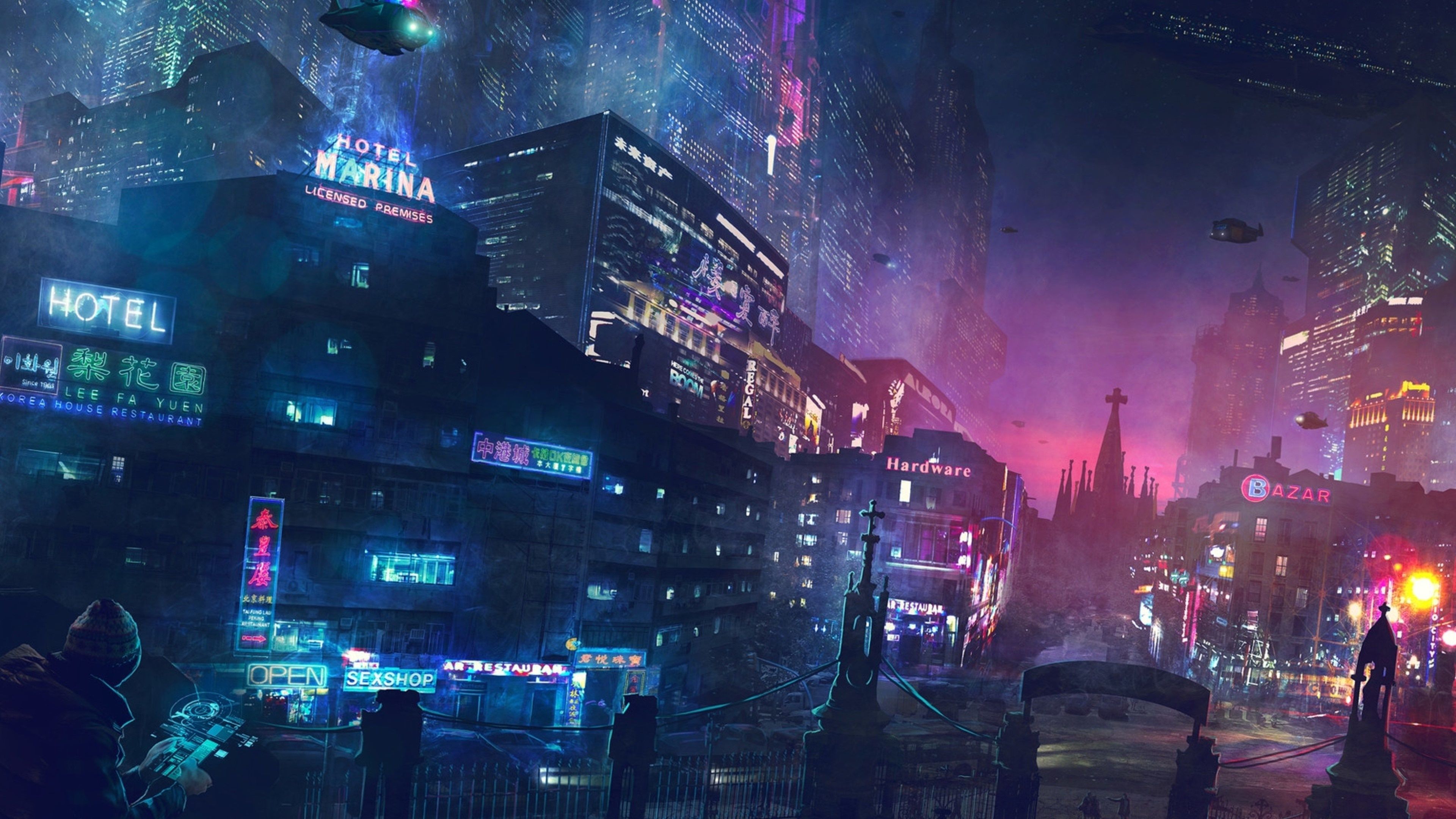 3840x2160 Cyber city